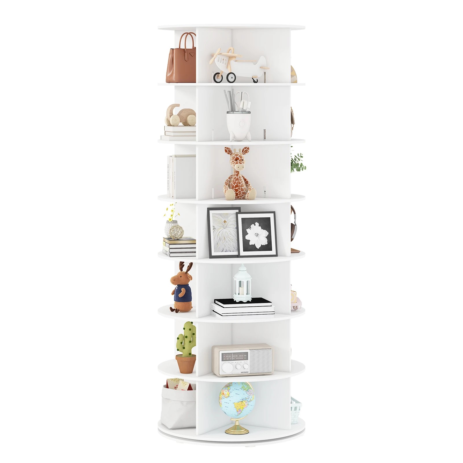 7 Advwin 7 Tier Rotating Shoe Rack Tower 360° Revolving Shoe Display Rack, 7 of 10