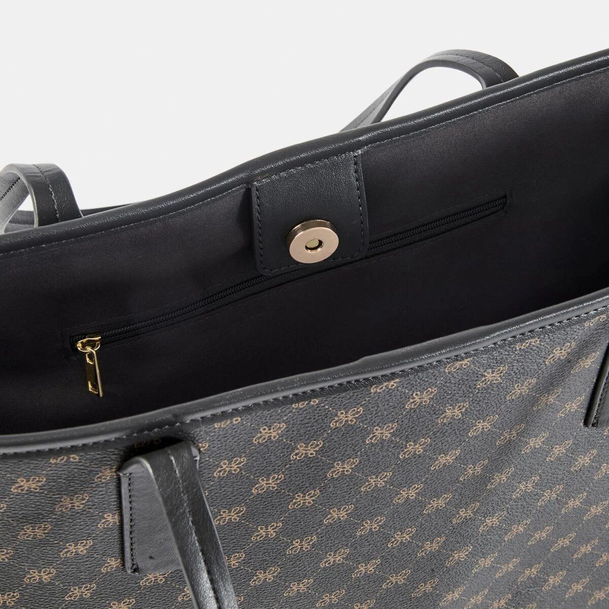 4 PU Geometric Tote Bag MONOGRAM BLACK SAND, 4 of 5