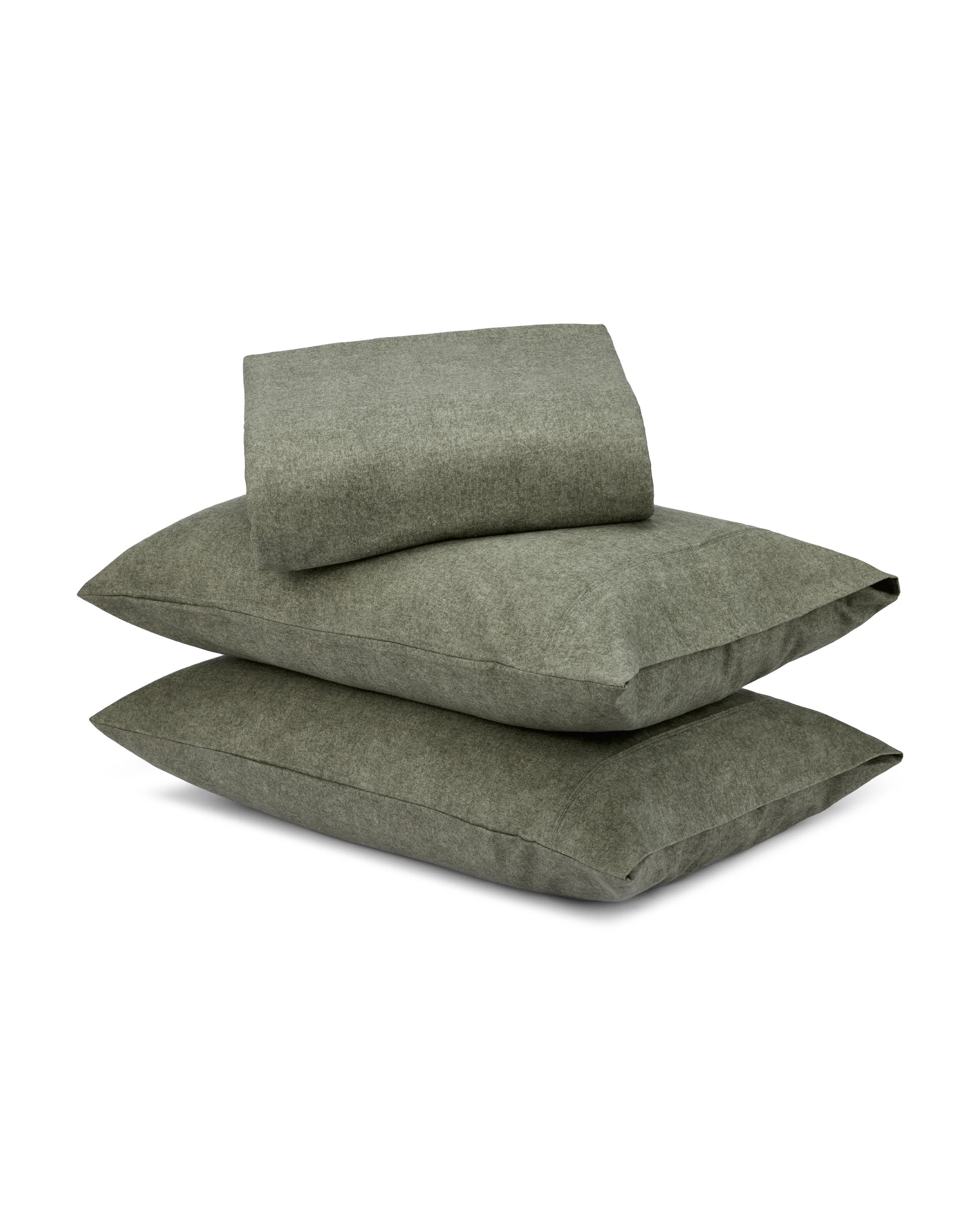 1 Marle Cotton Flannelette Sheet Set - King Bed, Green, 1 of 7