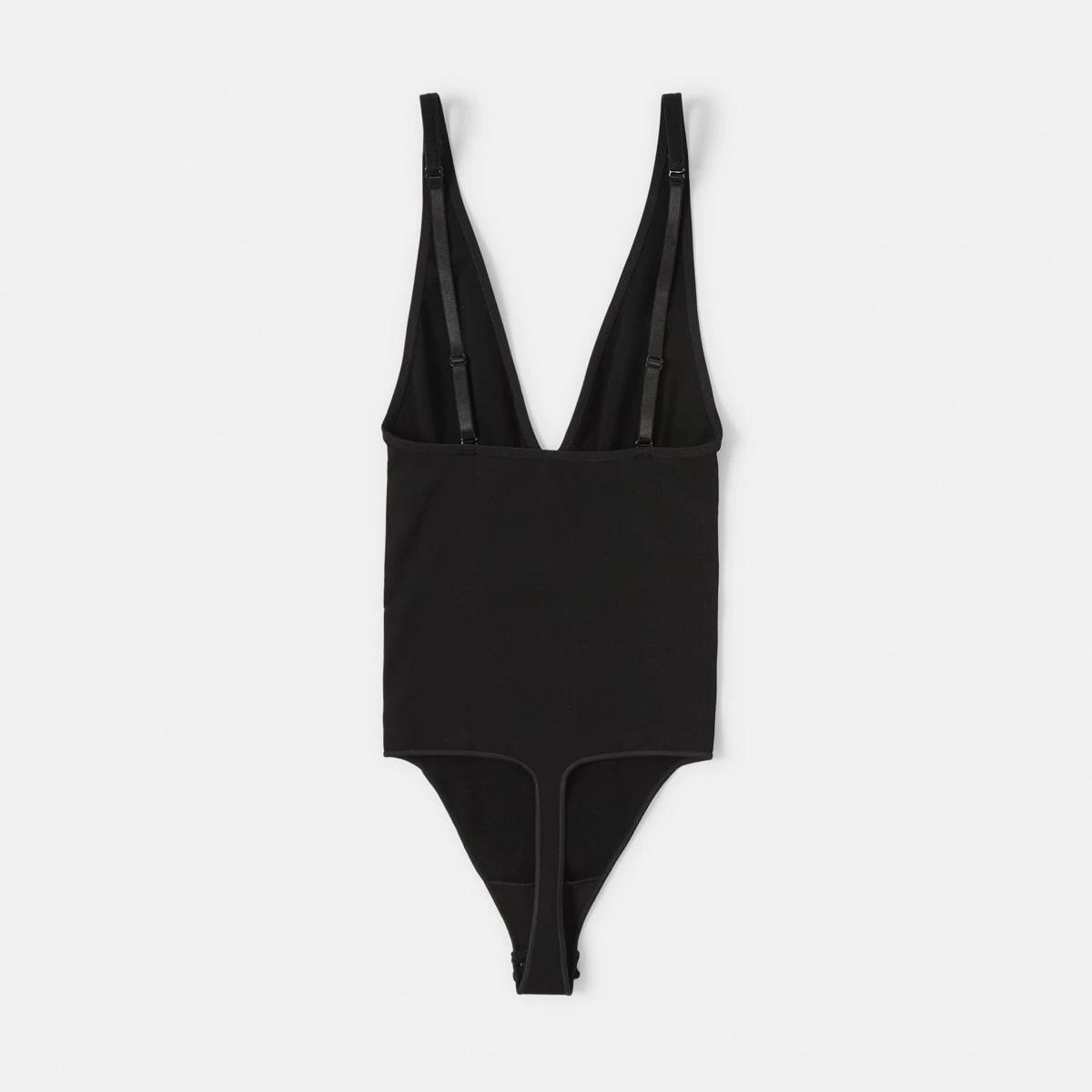 6 Seamfree Plunge G-String Bodysuit Black, 6 of 7