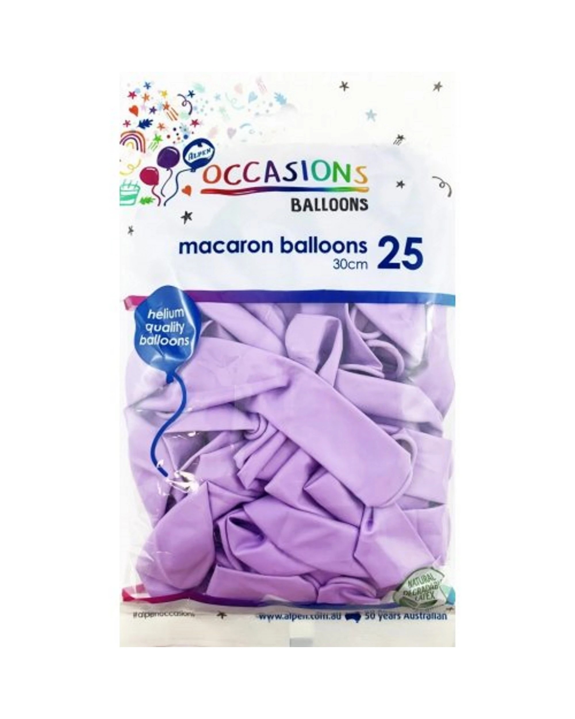 2 Alpen 25pc Latex Balloons Party Decorations 30cm Lavender - Purple, 2 of 2