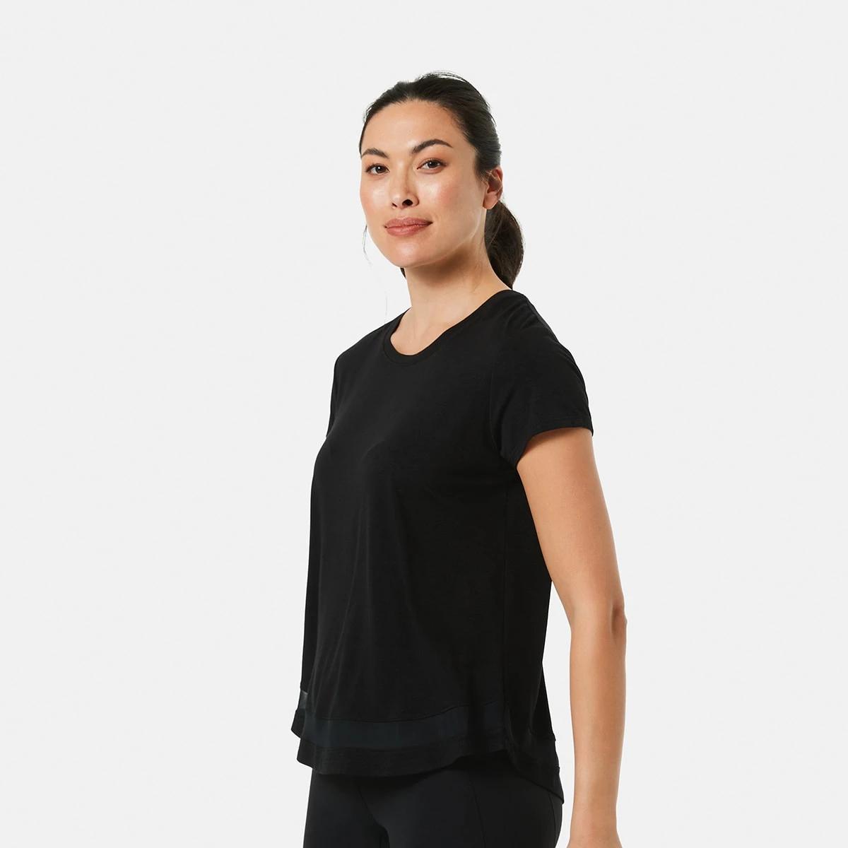 2 Active Womens Short Sleeve Mesh T-shirt BLACK, 2 of 6