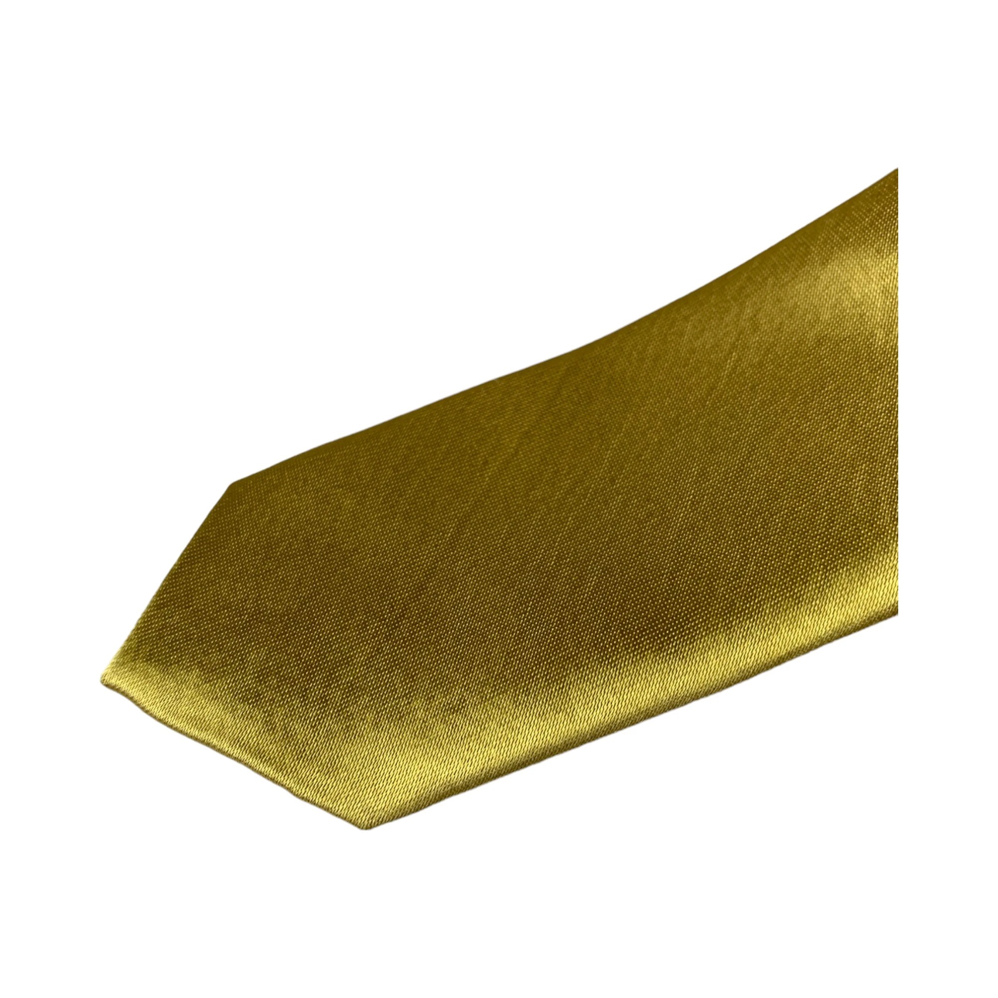 5 Zasel Mens Mustard Yellow 5cm Skinny Plain Neck Tie - Yellow - Yellow, 5 of 5