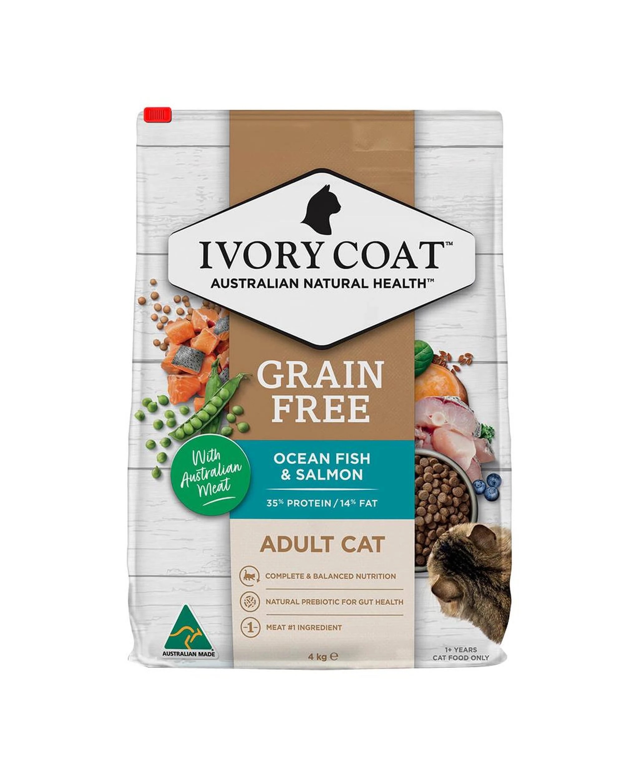 1 Ivory Coat Adult Grain Free Dry Cat Food Ocean Fish & Salmon 4kg, 1 of 1