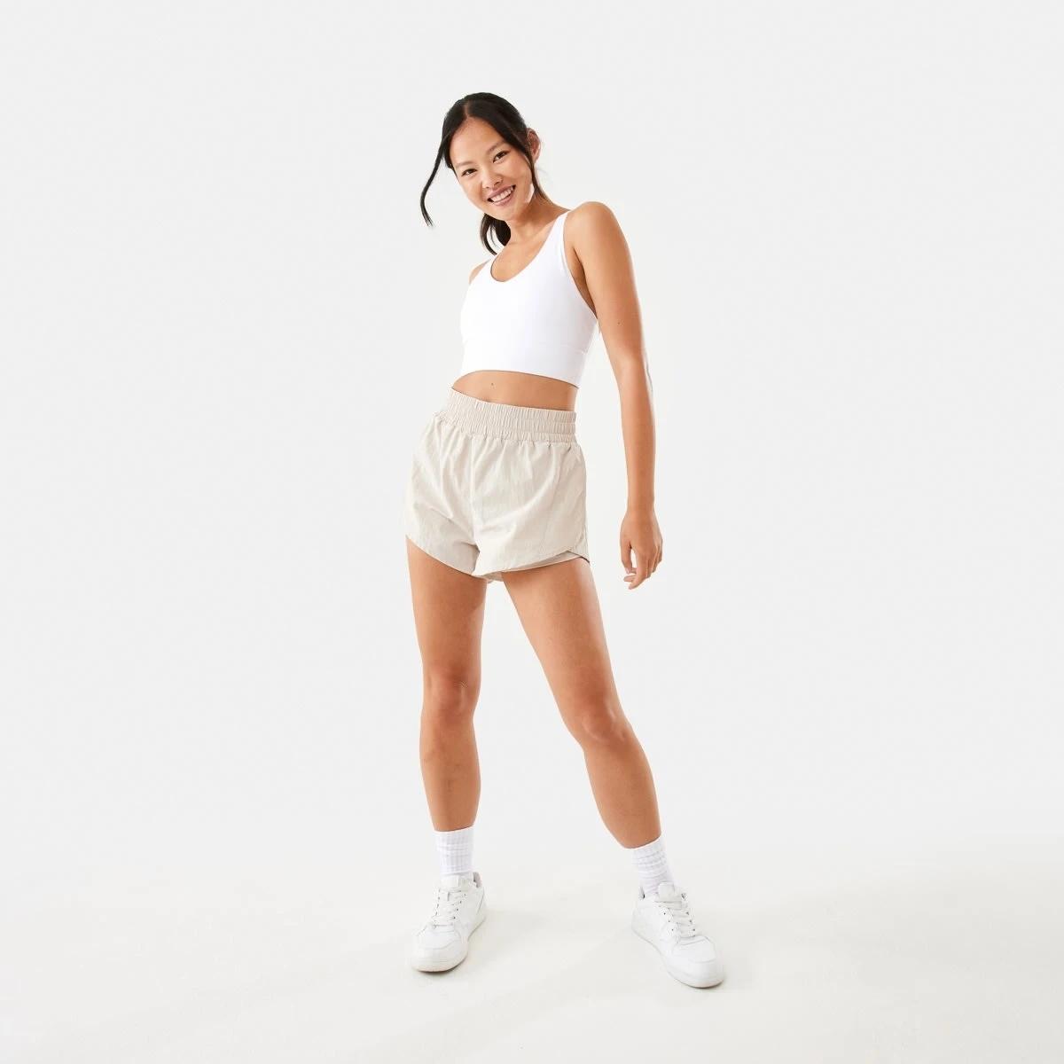 2 Active Womens Ultrasoft Strappy Crop Top WHITE, 2 of 8