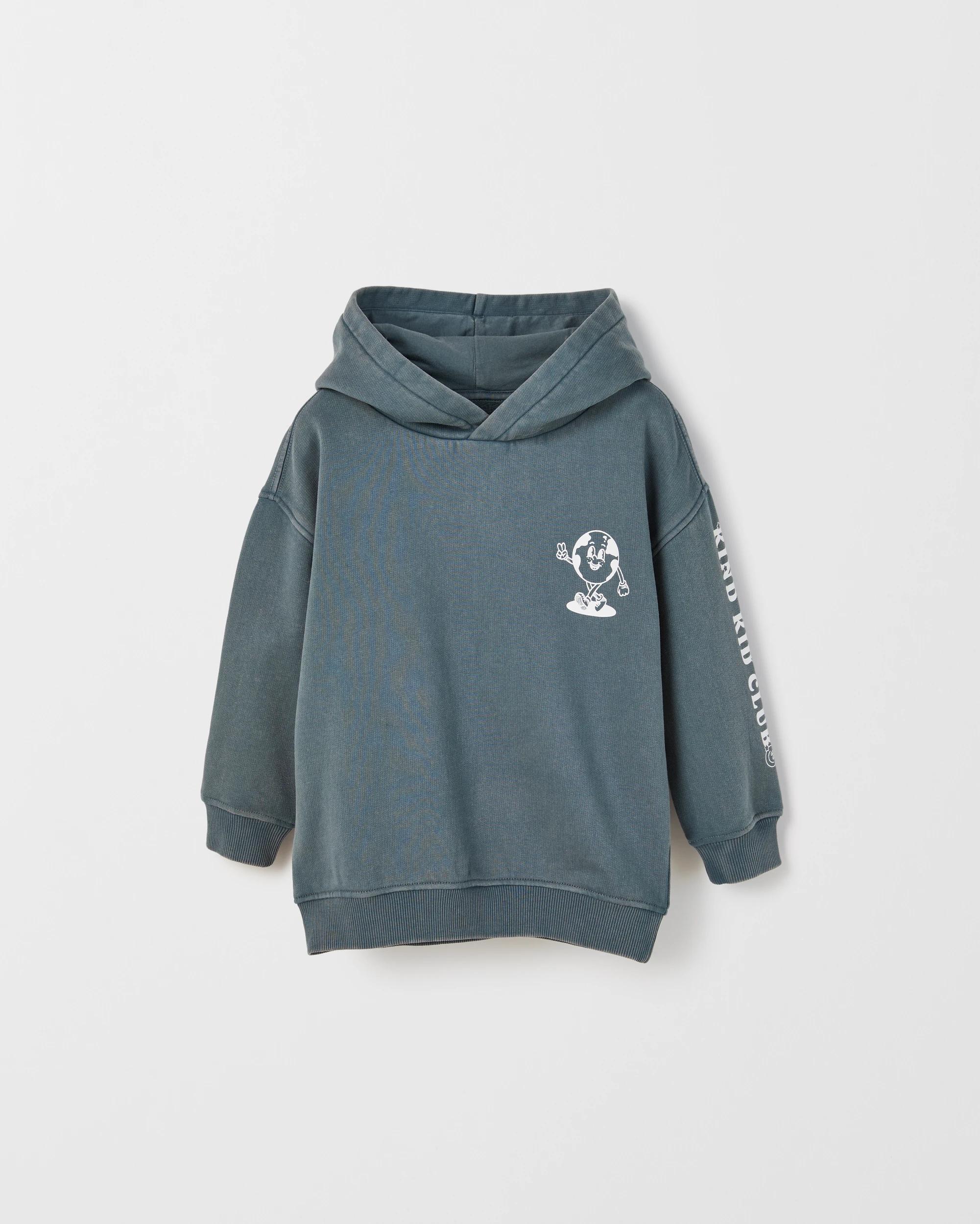 1 Target Kids Australian Cotton Print Hoodie PETROL, 1 of 3