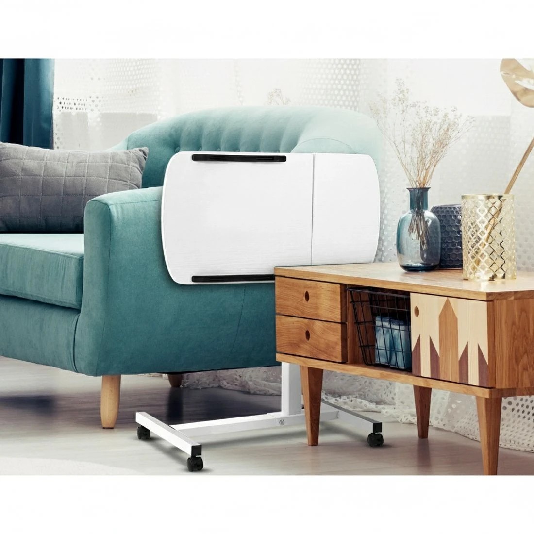 6 Artiss Laptop Desk Table Fan Cooling  60CM - White, 6 of 7