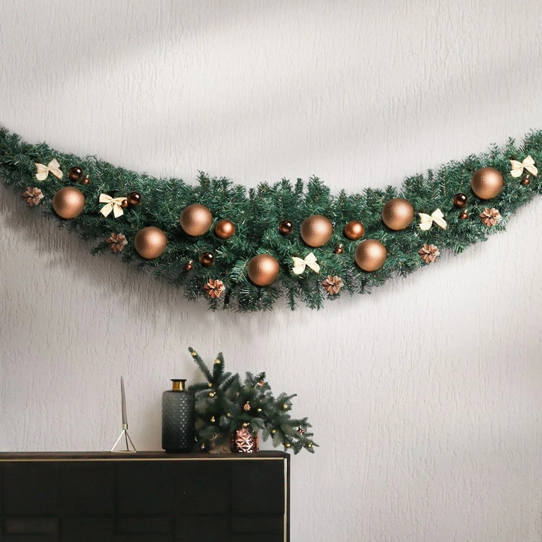 3 Jingle Jollys 2.1m Christmas Garland Xmas Decorations Green Wedding Party
 - green, 3 of 7
