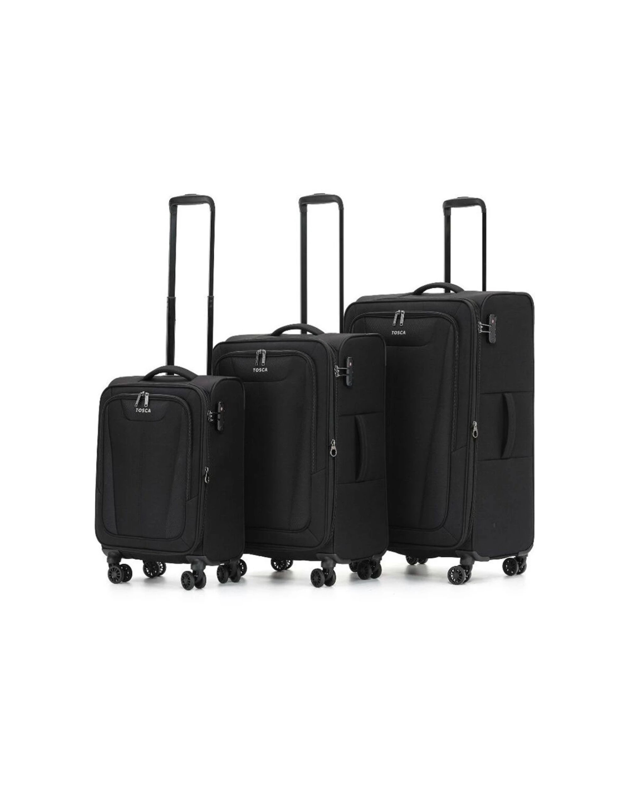 1 Tosca 3Pc Altitude Travel Suitcase/Luggage Set With Wheels & Lock - Black, 1 of 1