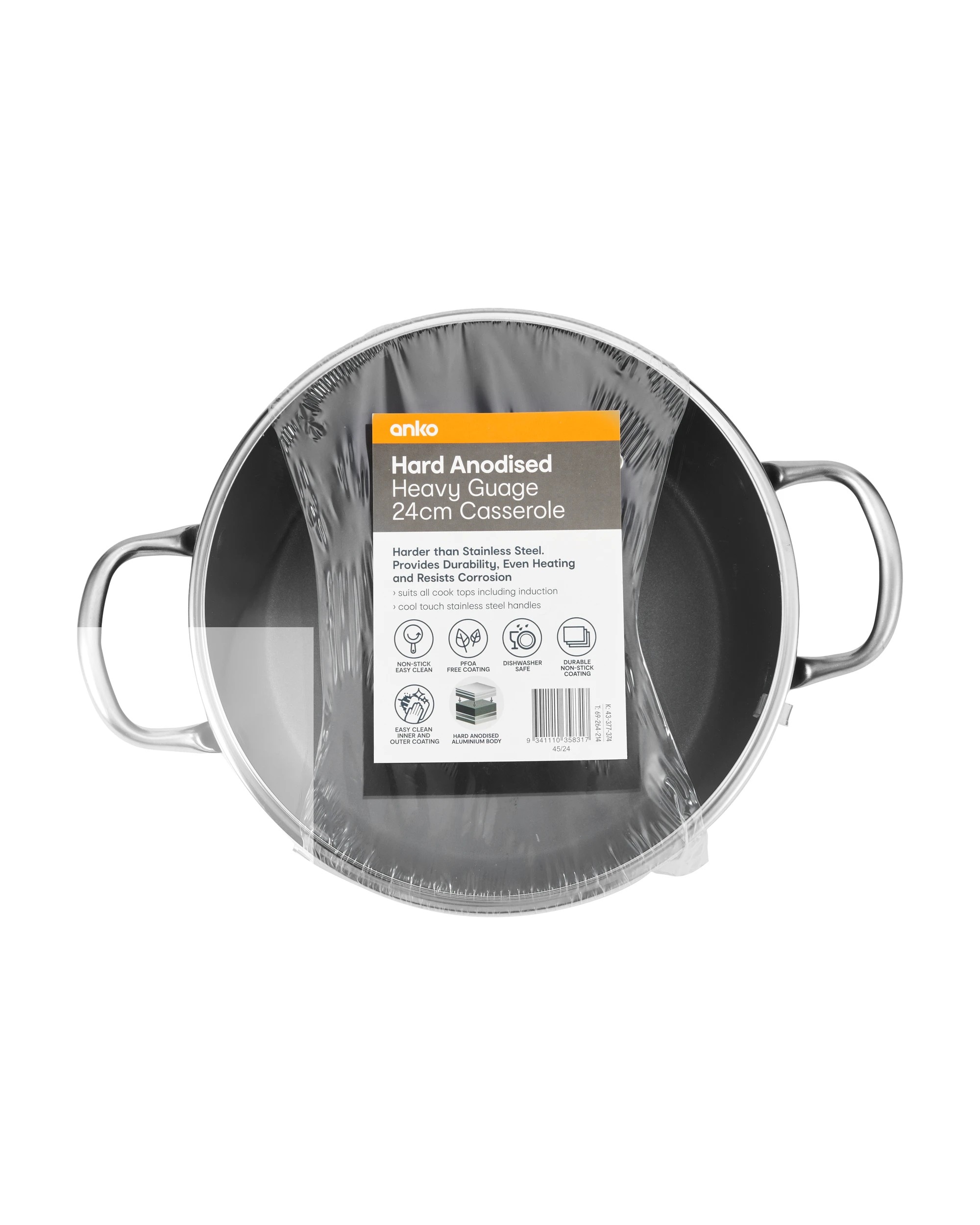 6 24cm Hard Anodised Non-Stick Casserole, 6 of 6