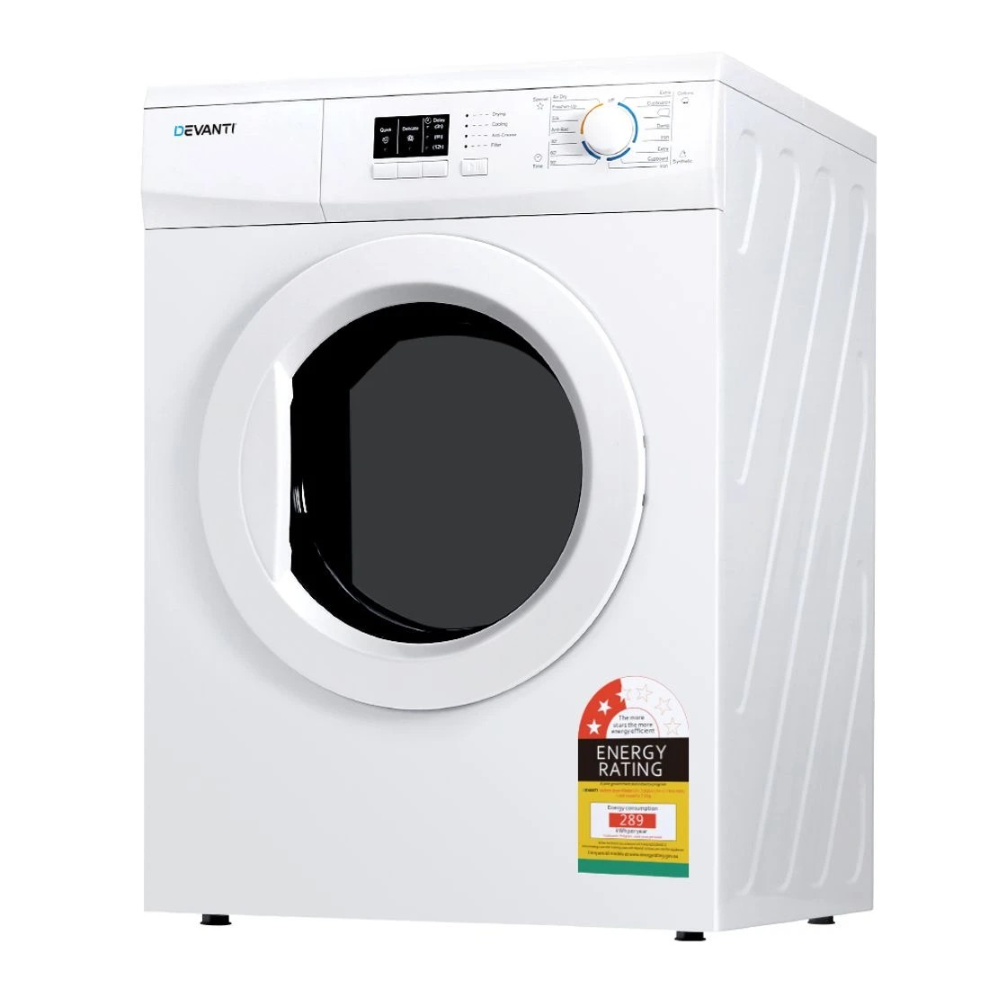 4 Devanti 7kg Tumble Dryer Vented 15 Auto Programs Freestanding - White, 4 of 8
