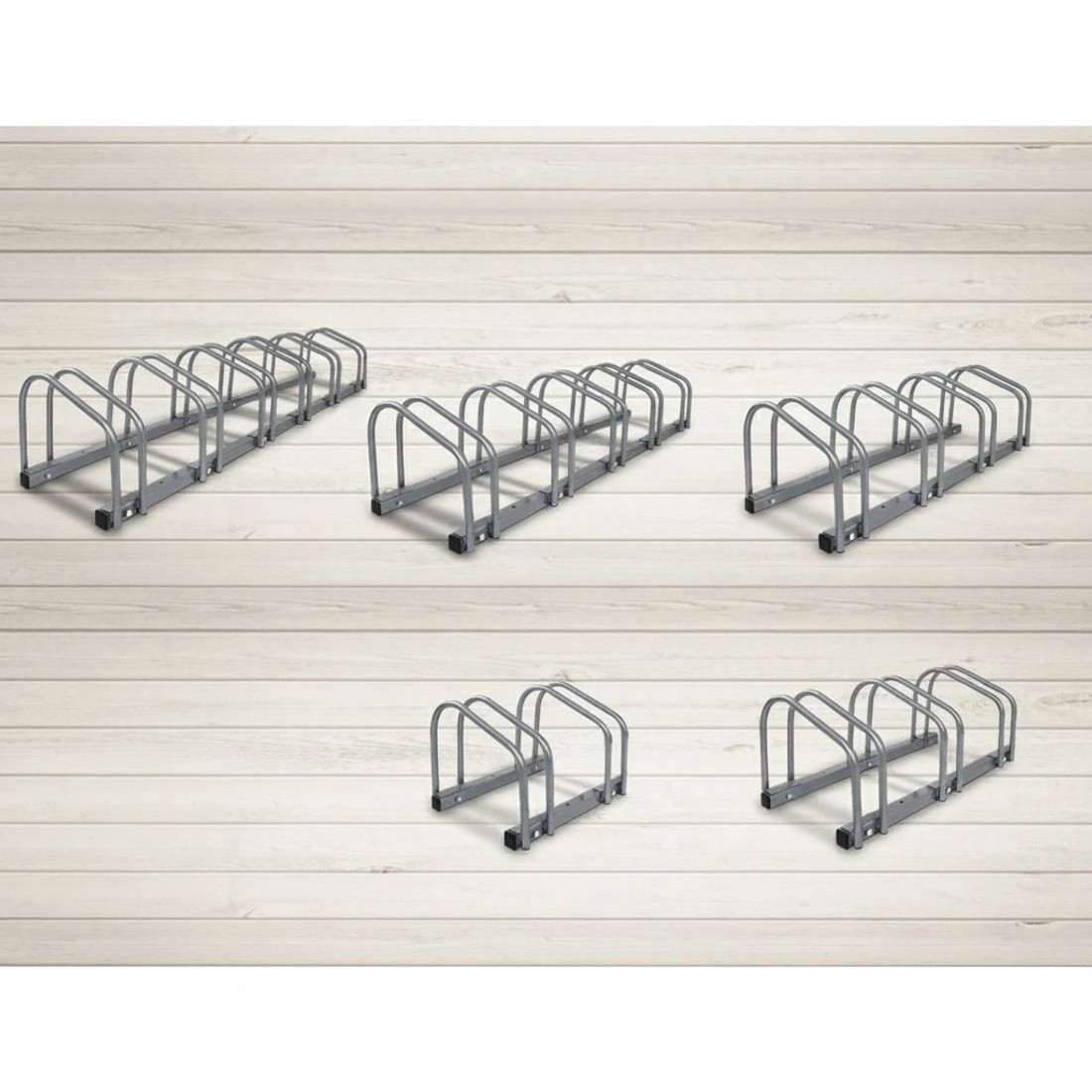 4 Weisshorn 6 Bike Stand Rack Bicycle Storage Floor Parking Holder Cycling - Silver, 4 of 6