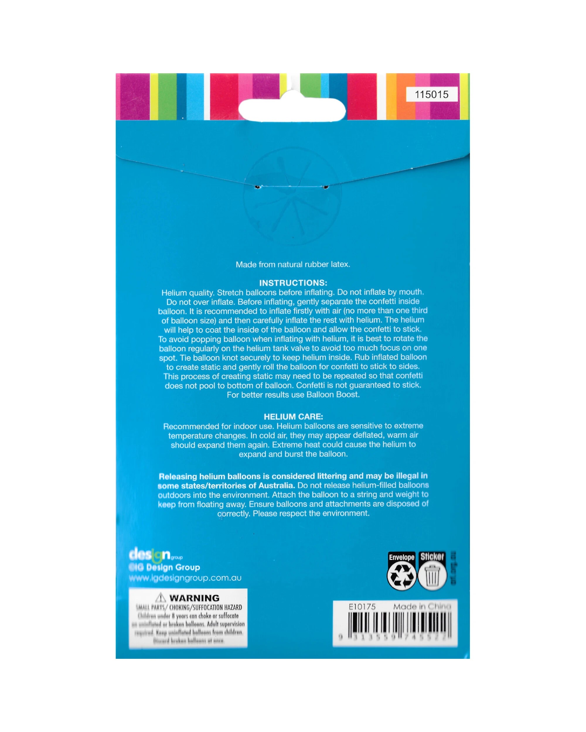 3 Artwrap Confetti Balloons 30cm Pack of 3 - Blue, 3 of 3