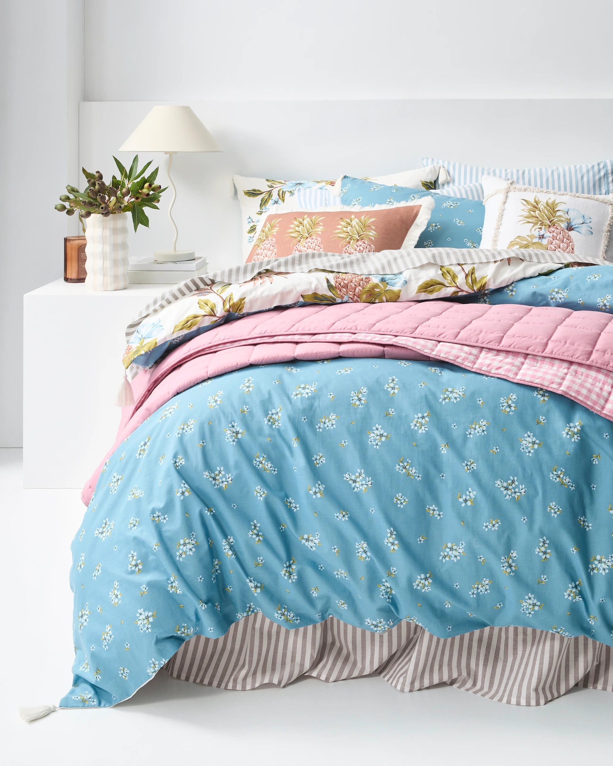 2 Target Kalina Floral Printed Cotton Quilt Cover Set - Double Bed - White, 2 of 8