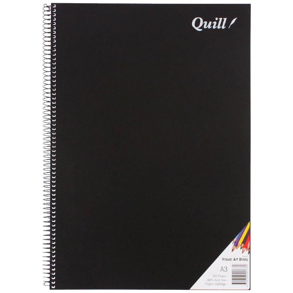 1 Quill A3 Visual Art Diary 110gsm Black, 1 of 4
