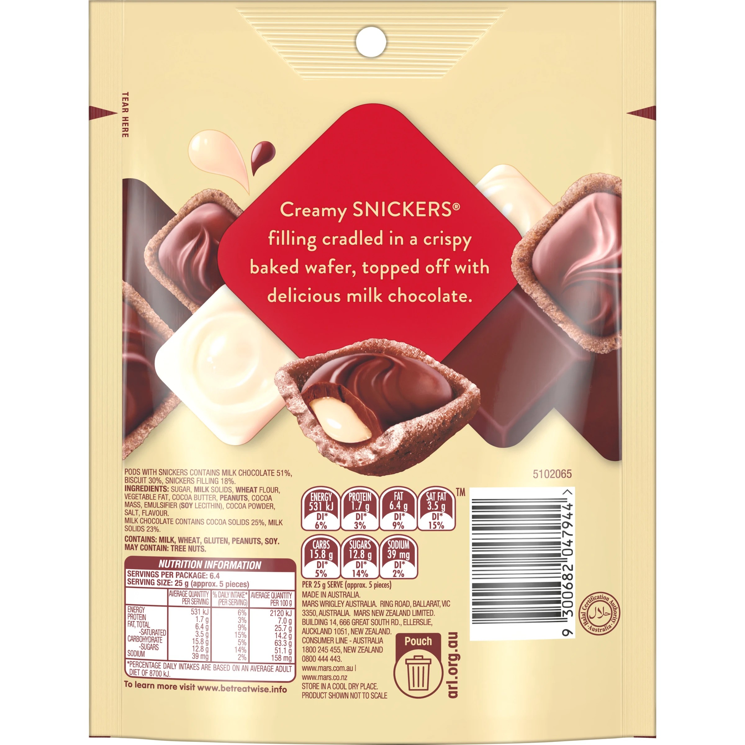 2 Pods Snickers Chocolate Snack & Share Bag 160g, 2 of 7