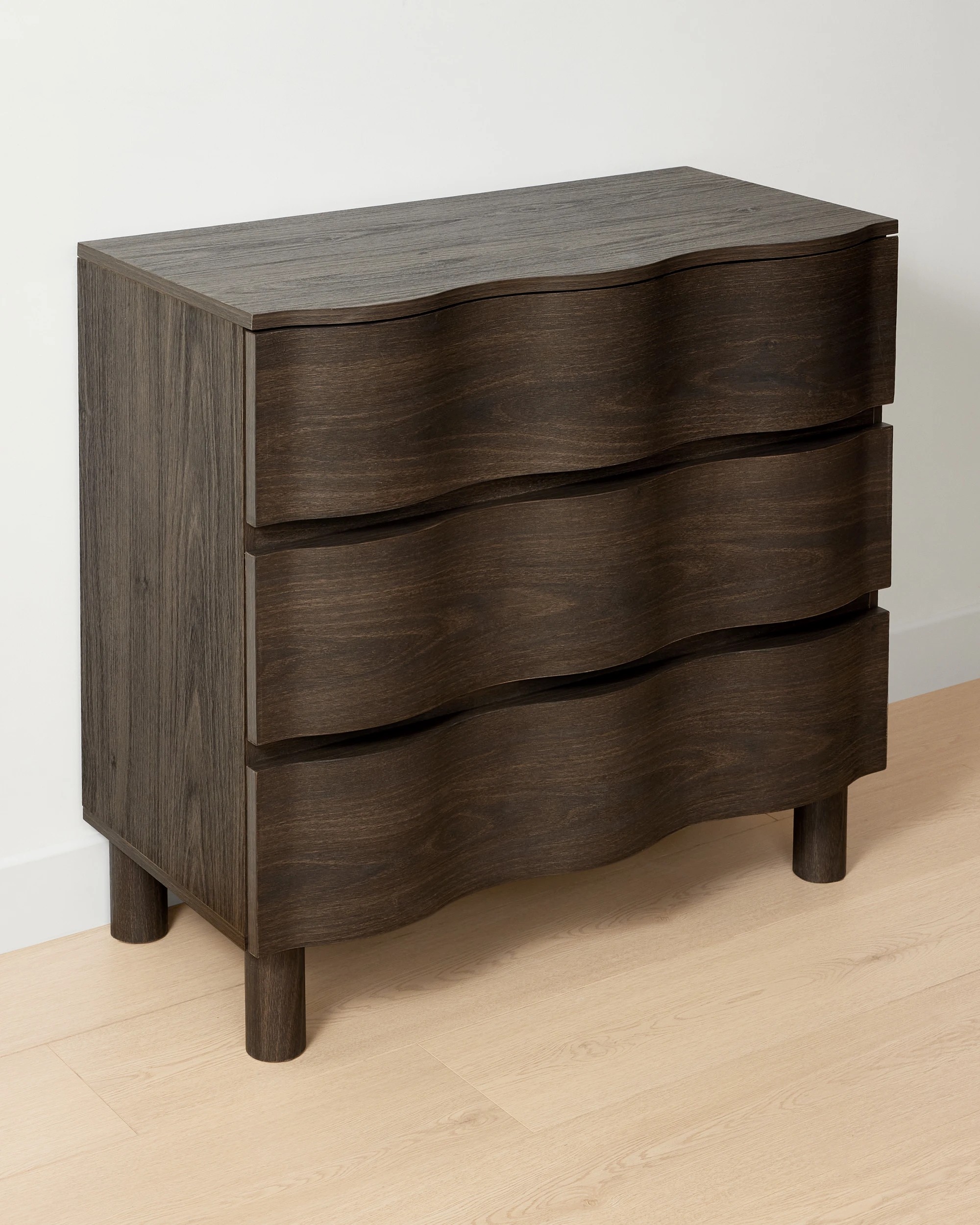 1 Ripple 3 Drawer Chest - Walnut, 1 of 6