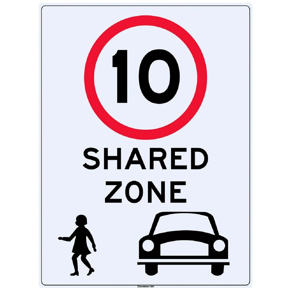 1 Shared Zone Sign 450 x 600mm, 1 of 1