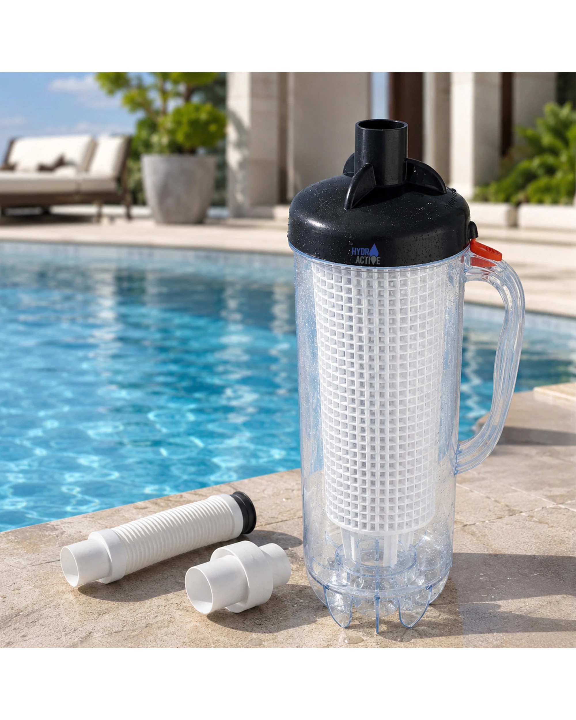 4 HydroActive Pool Leaf Canister Inline Debris Catcher for Suction Cleaners - Black, 4 of 8
