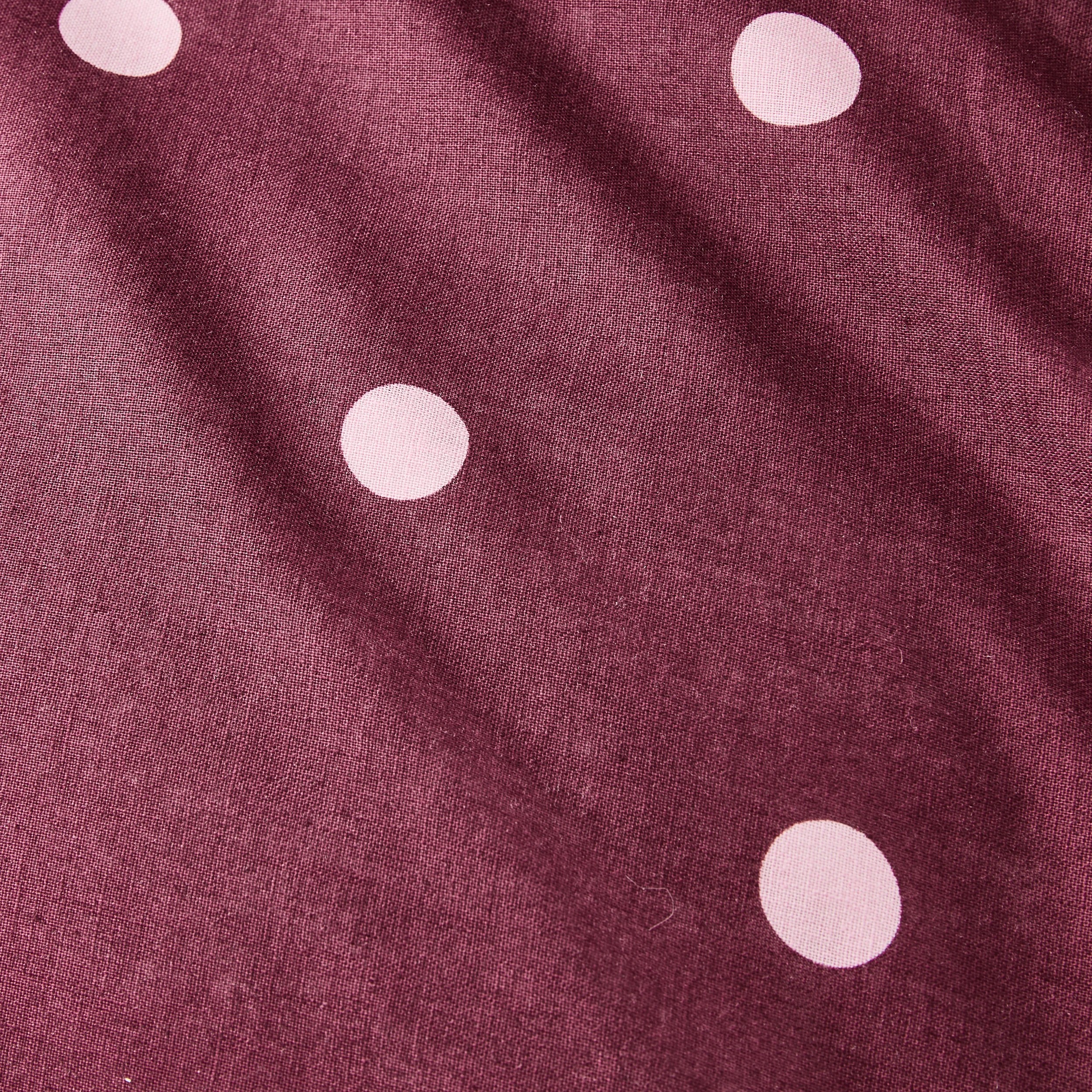 8 Polka Dot Linen Cotton Reversible Quilt Cover Set - King Bed, Fig and Pink, 8 of 9