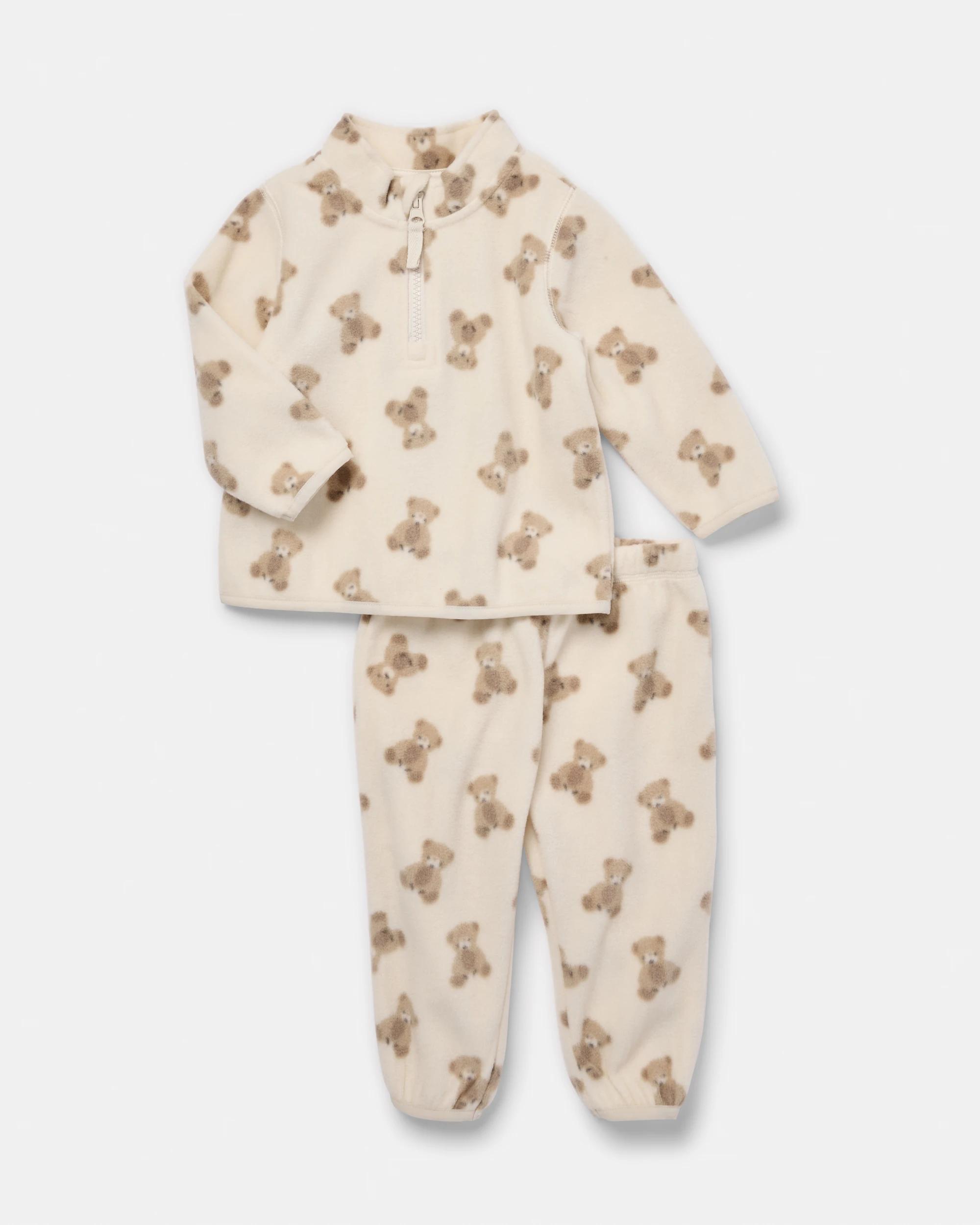 1 Polar Fleece Set Beig Bear, 1 of 6