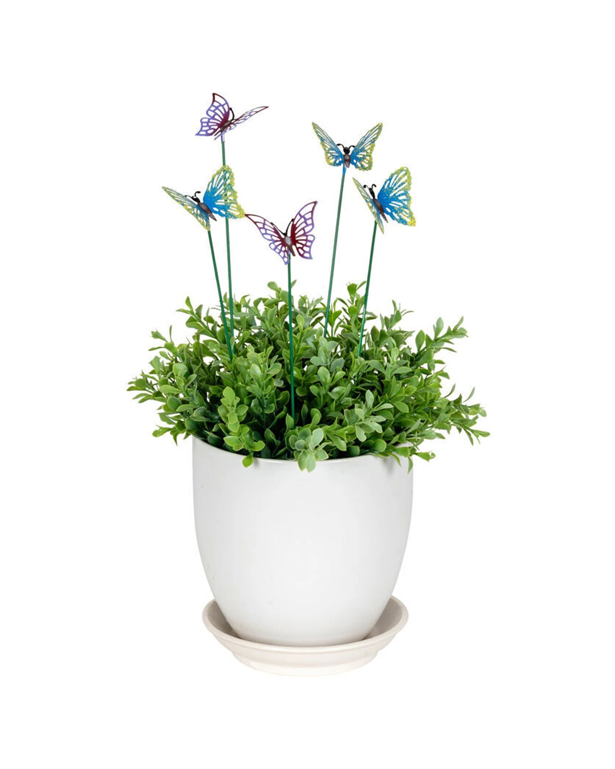 2 Alfresco 6pk Butterfly Sticks Small Outdoor Decor 34cm - Multi, 2 of 2
