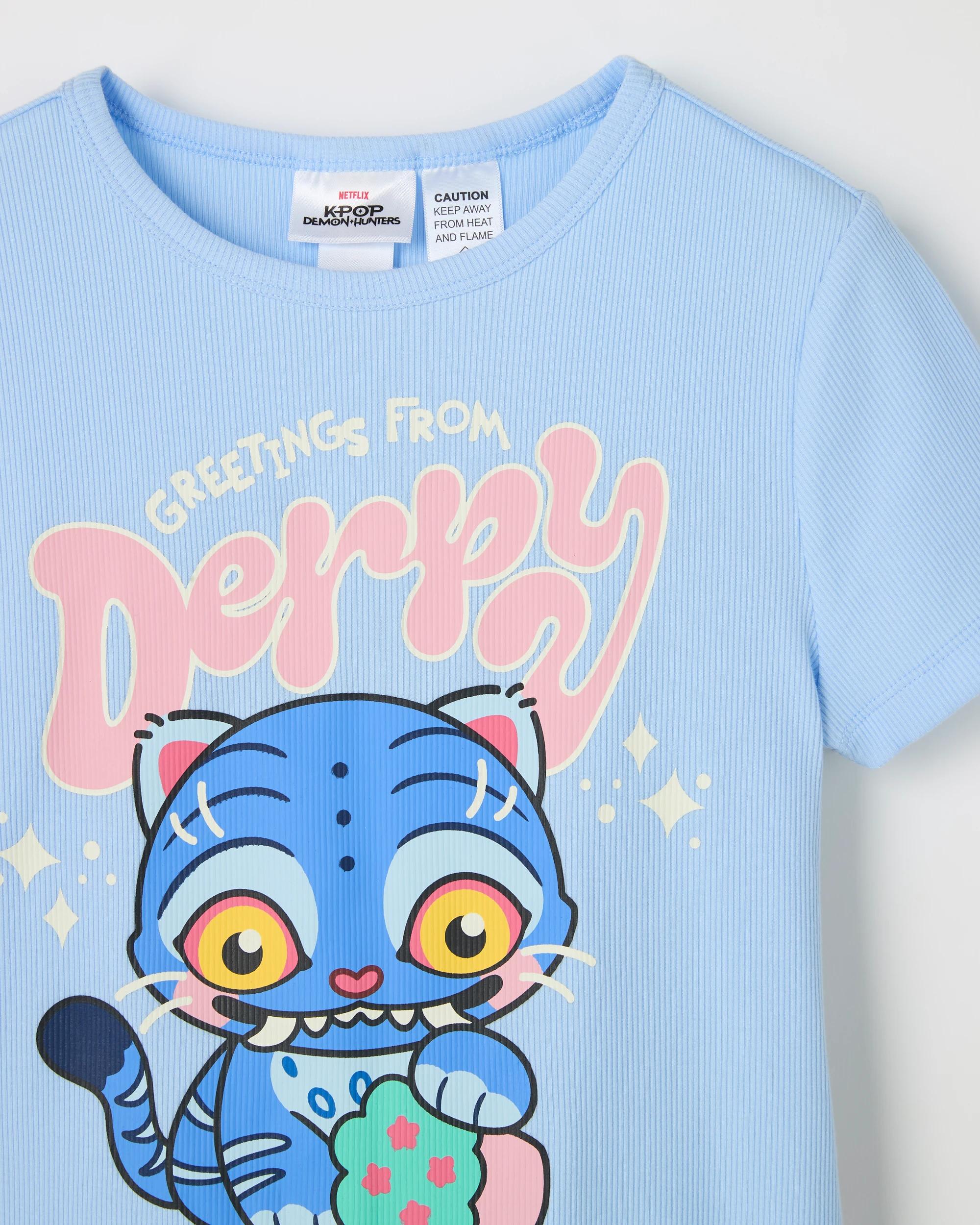 7 KPop Demon Hunters Derpy Licensed Australian Cotton Girls Elevated Pyjama Set KPOP DERPY MULTI, 7 of 8