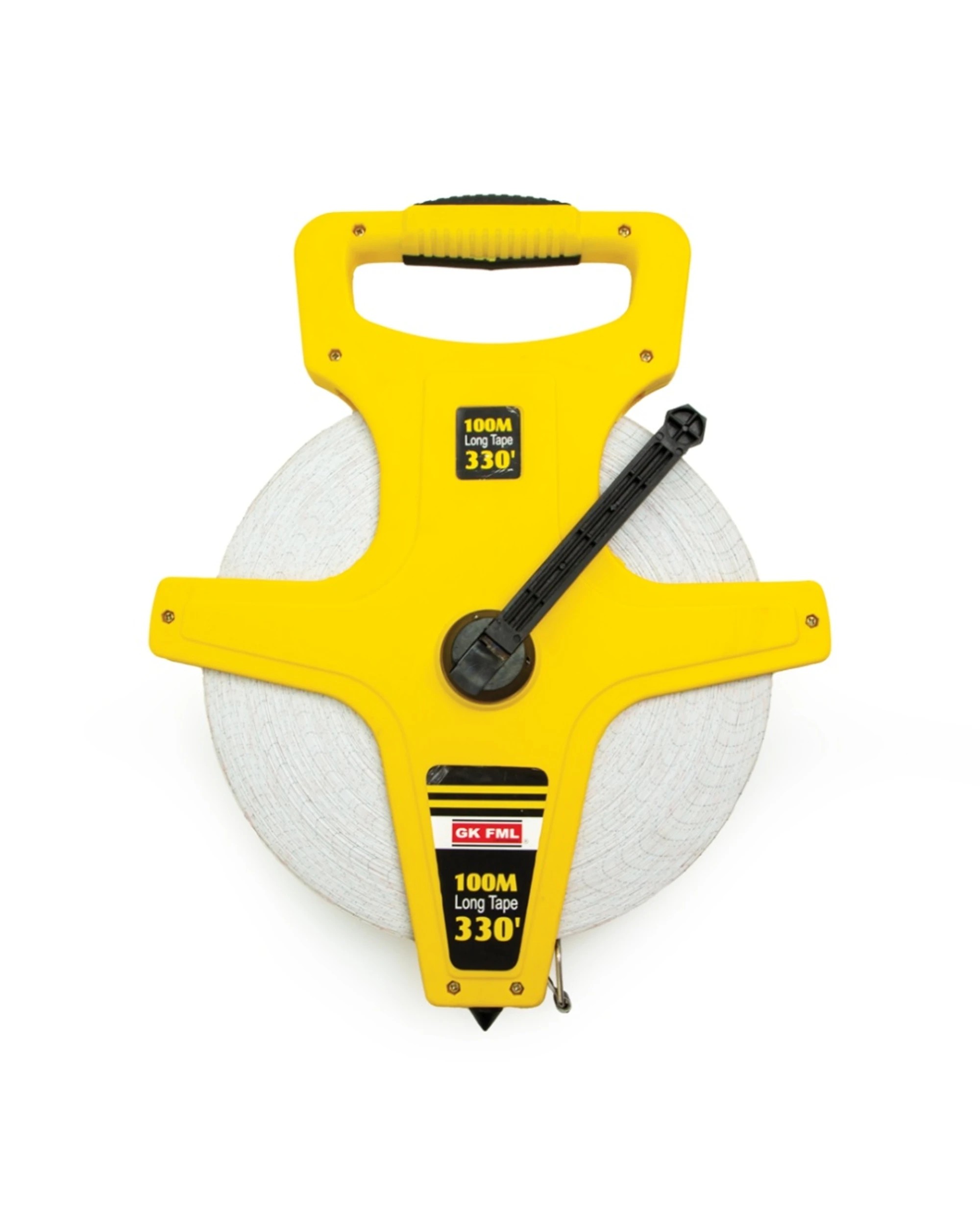 1 Victor Sports Tape Measure Open Reel Handle Metric Imperial 100m - Yellow, 1 of 3