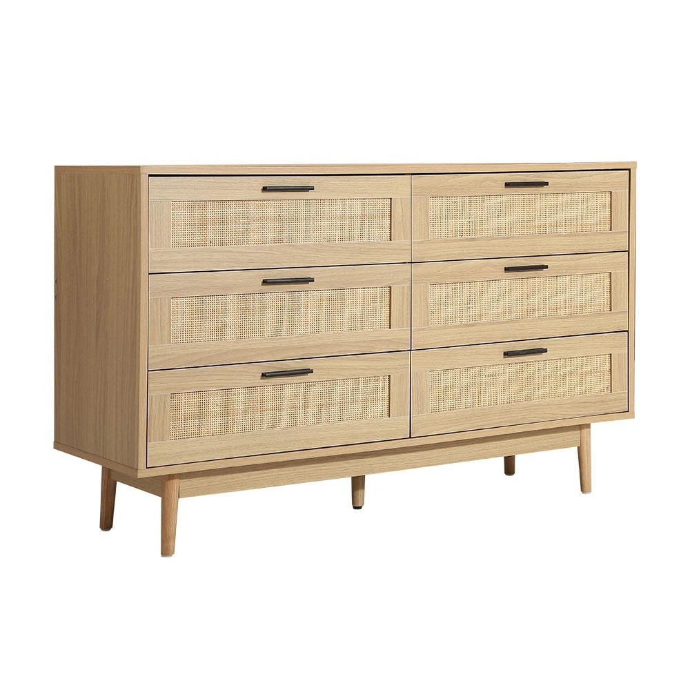 1 Artiss 6 Chest of Drawers - BRIONY - Natural, 1 of 5