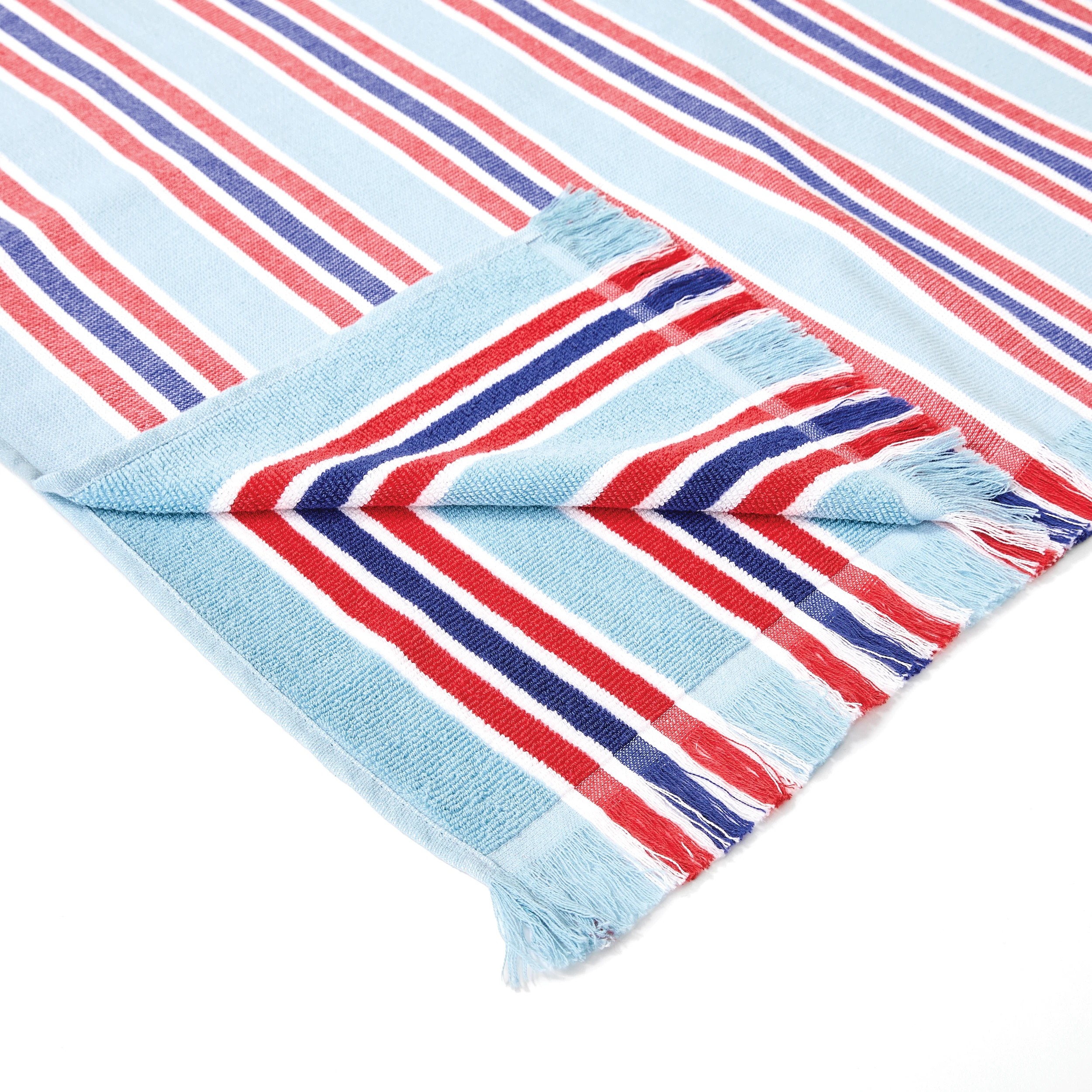 9 Kids Hooded Turkish Beach Towel - Red and Blue, 9 of 9