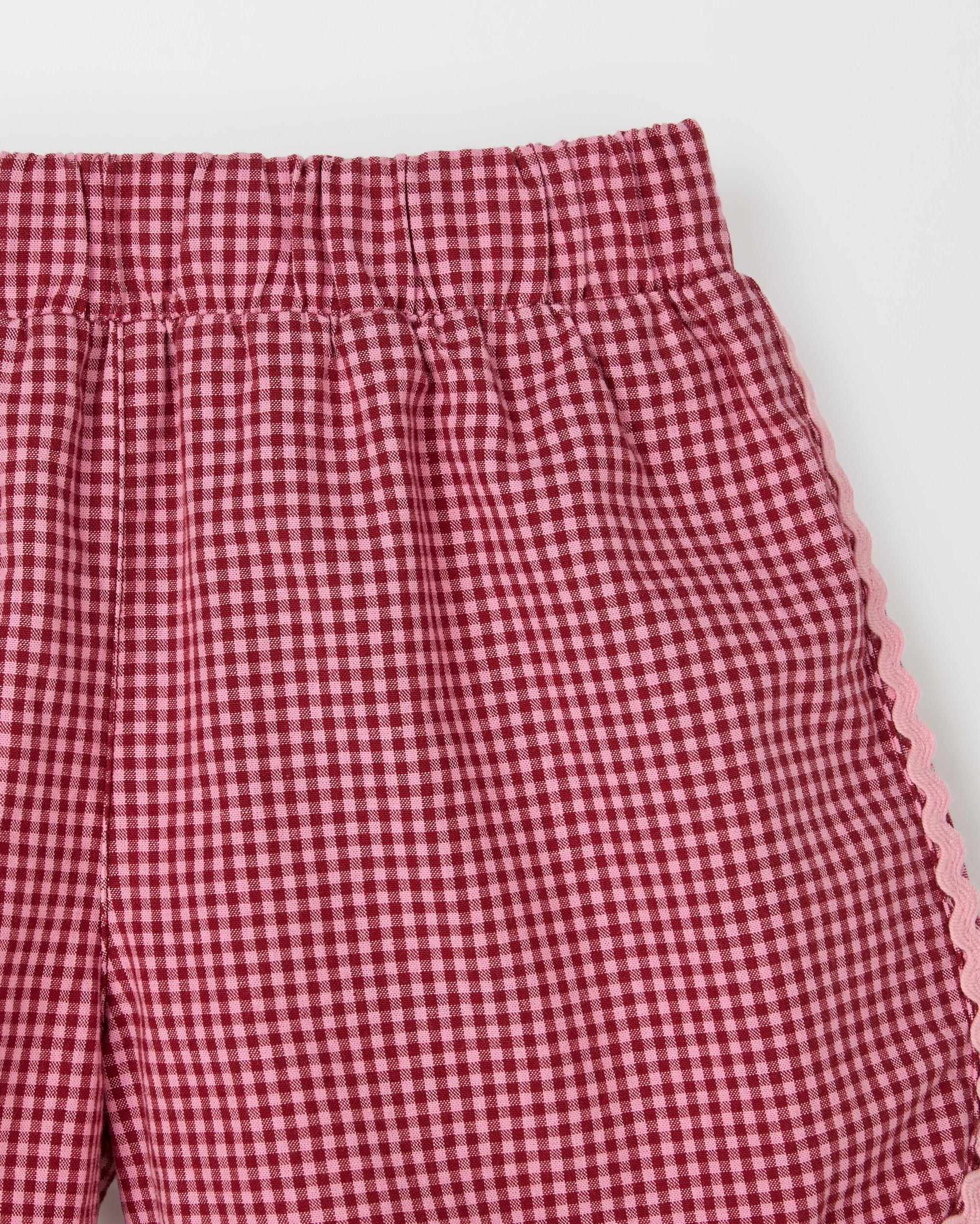 2 Target Kids Dolphin Hem Woven Shorts PINK/RED GINGHAM, 2 of 2