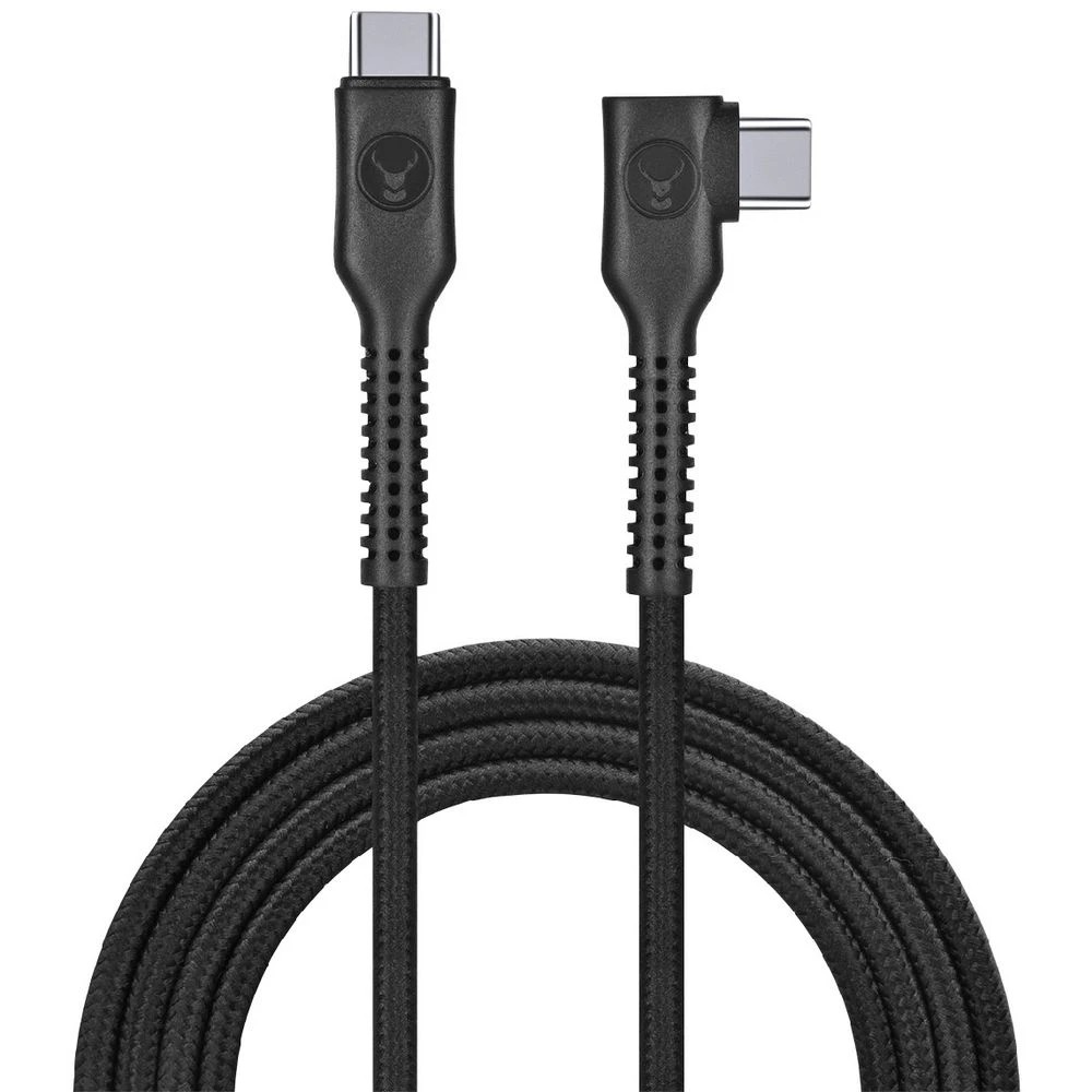 1 Bonelk Long-life Easy Grip USB-C Right Angle Cable 100W 2m Bk, 1 of 8