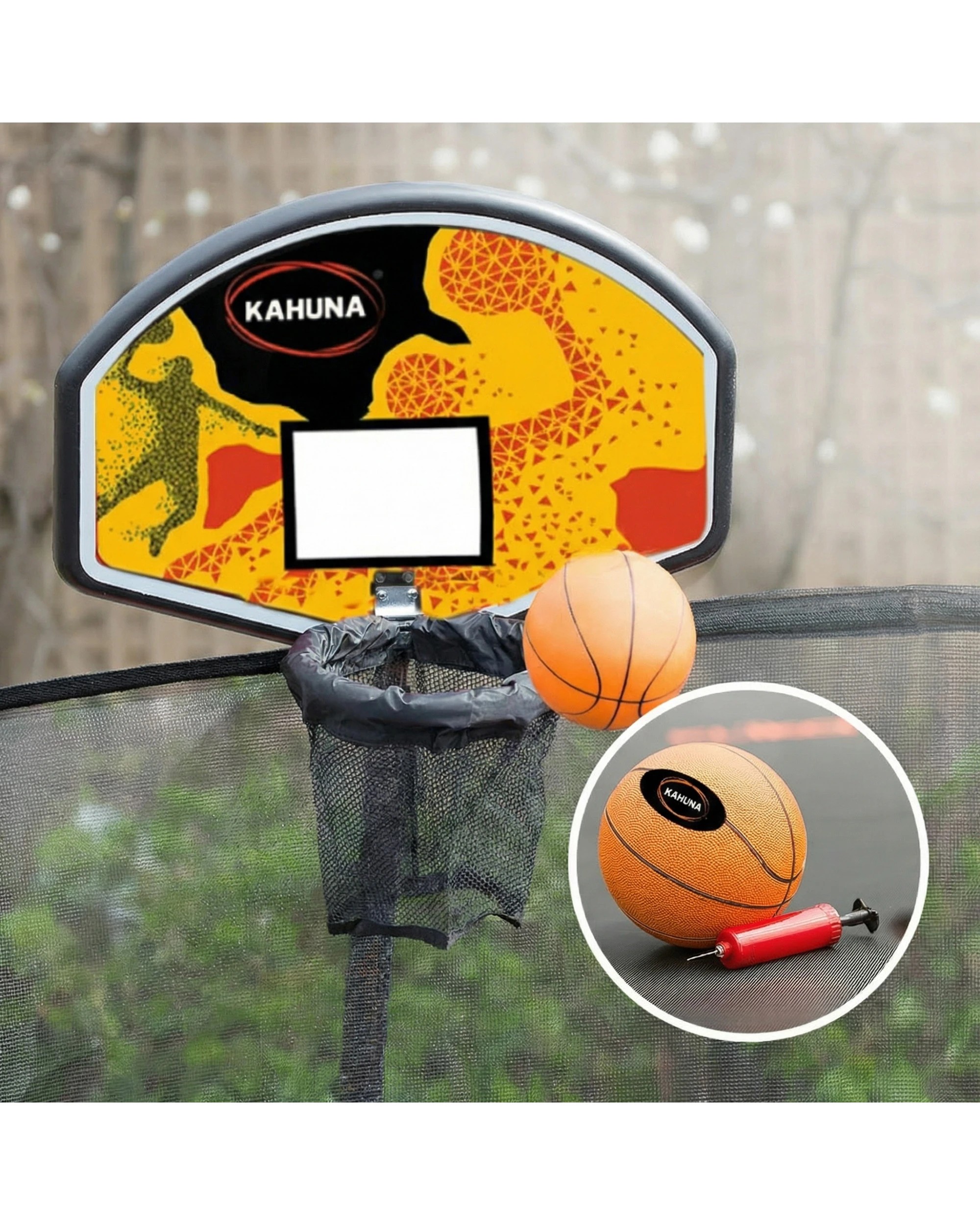 6 Kahuna Trampoline 8 ft with Basketball Set and Roof, 6 of 7