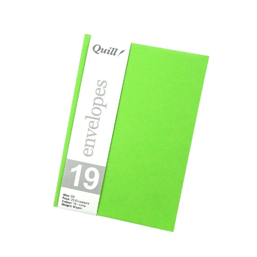 7 Quill C6 Envelopes Lime 25 Pack, 7 of 8