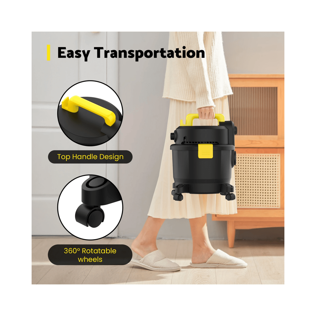 3 Advwin 4 In 1 Wet And Dry Vacuum Cleaner 18l 1000w Black For Pet Hair Dust Liquid, 3 of 7