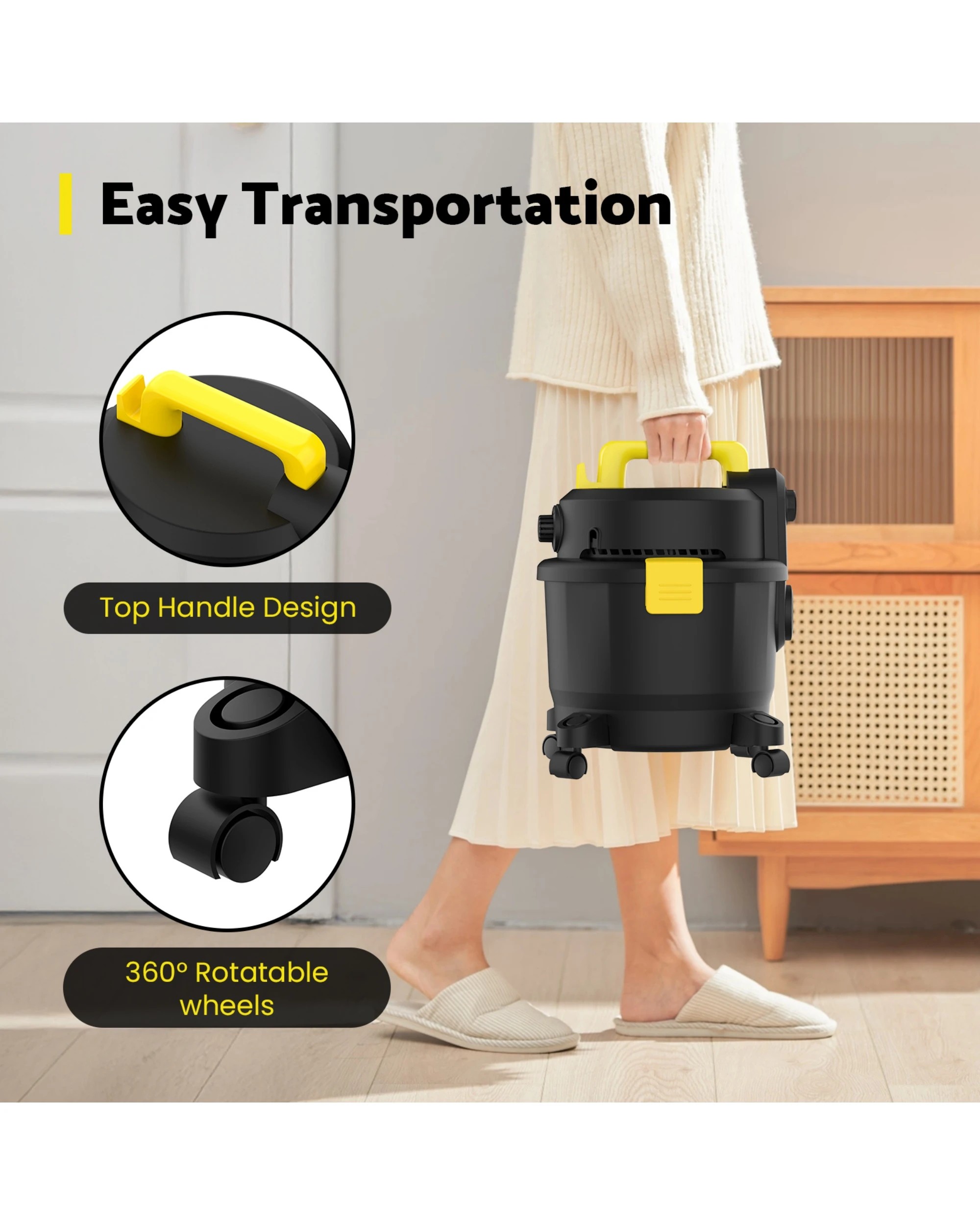 3 Advwin 4 In 1 Wet And Dry Vacuum Cleaner 18l 1000w Black For Pet Hair Dust Liquid, 3 of 7