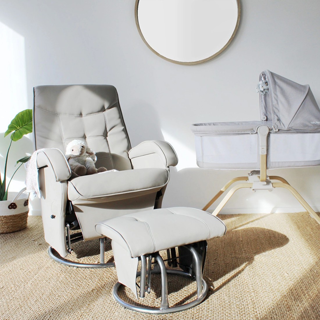 2 Babyhood Diva Feeding Glider Chair & Ottoman - Ice Grey, 2 of 3