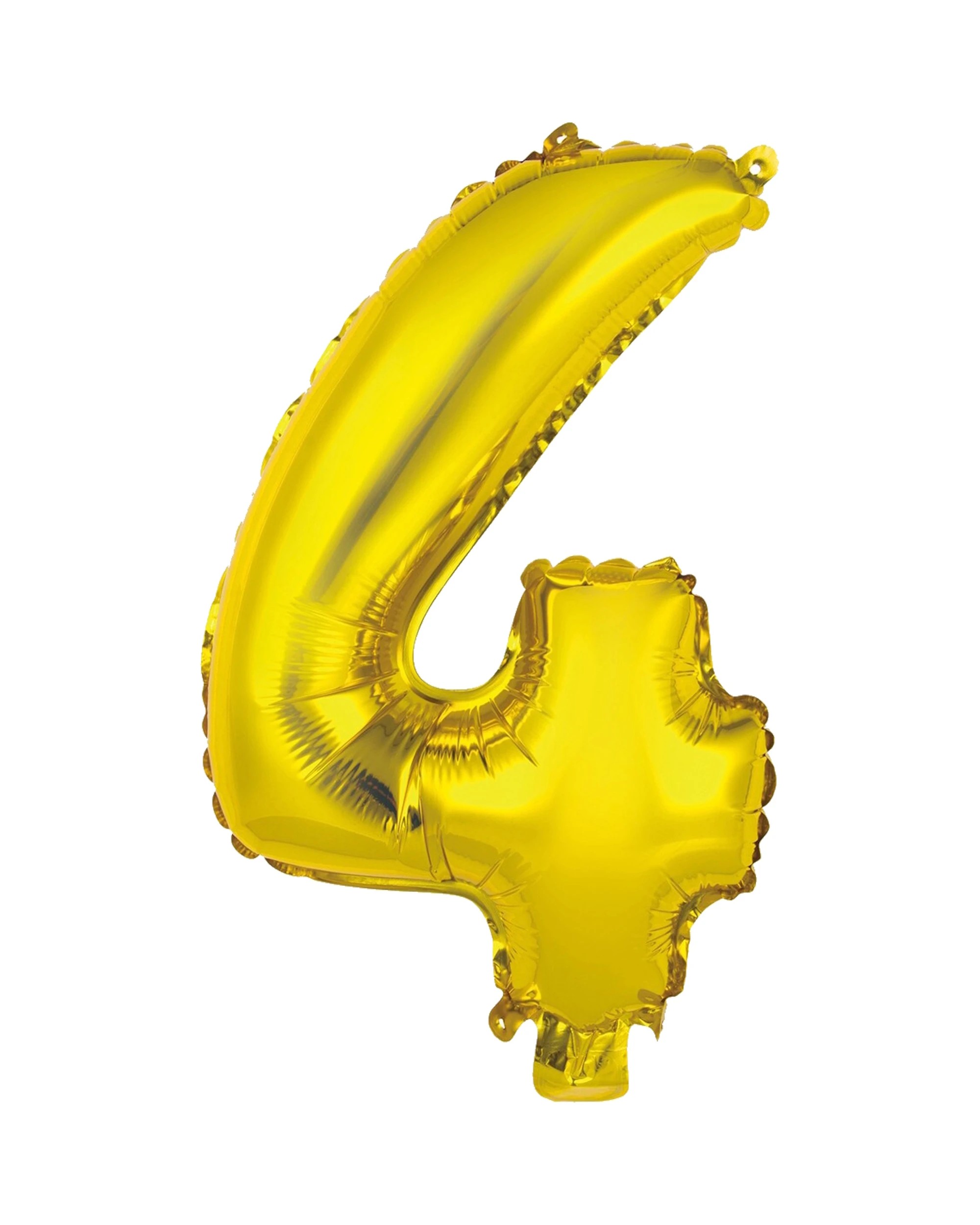 1 Meteor Number 4 Foil Air Fill Balloon 35.5cm - Gold, 1 of 2