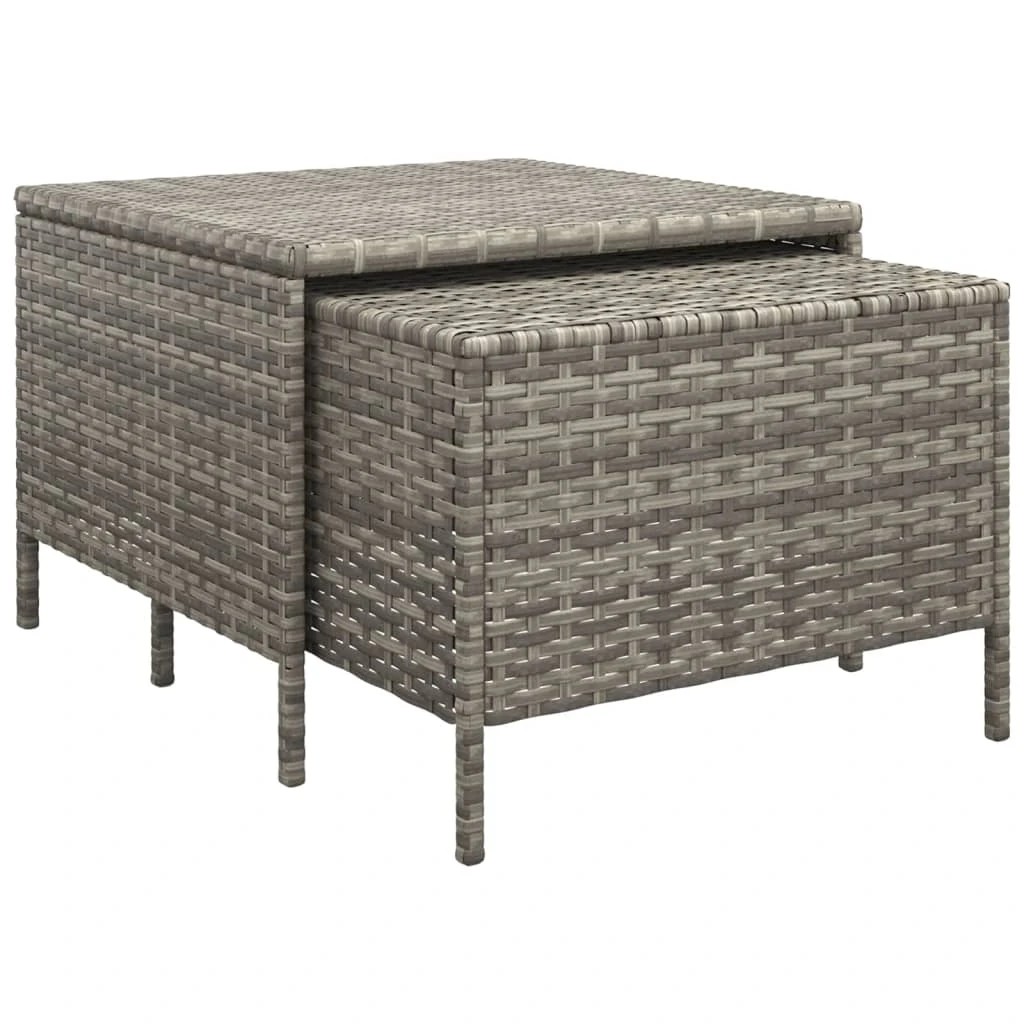 8 Vidaxl 4 Piece Garden Lounge Set With Cushions Poly Rattan - Grey, 8 of 10