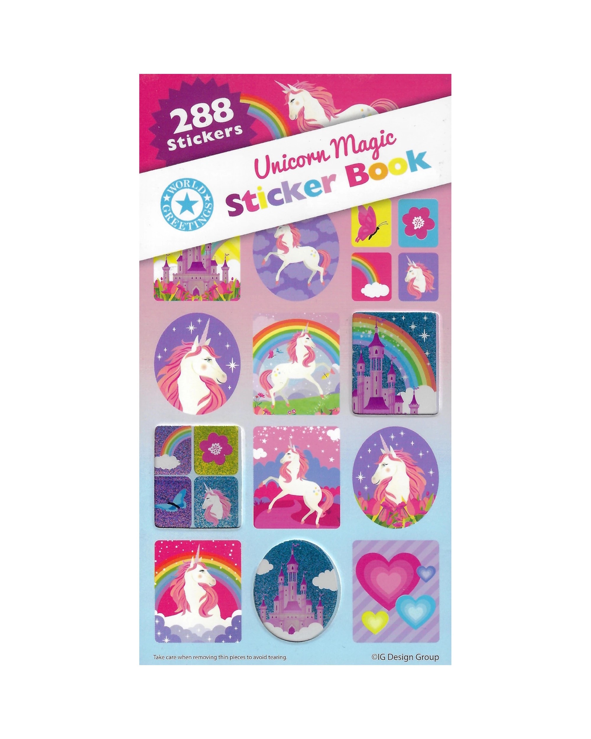 1 Artwrap Unicorns and Rainbows Sticker Book 12 Sheets, 1 of 1