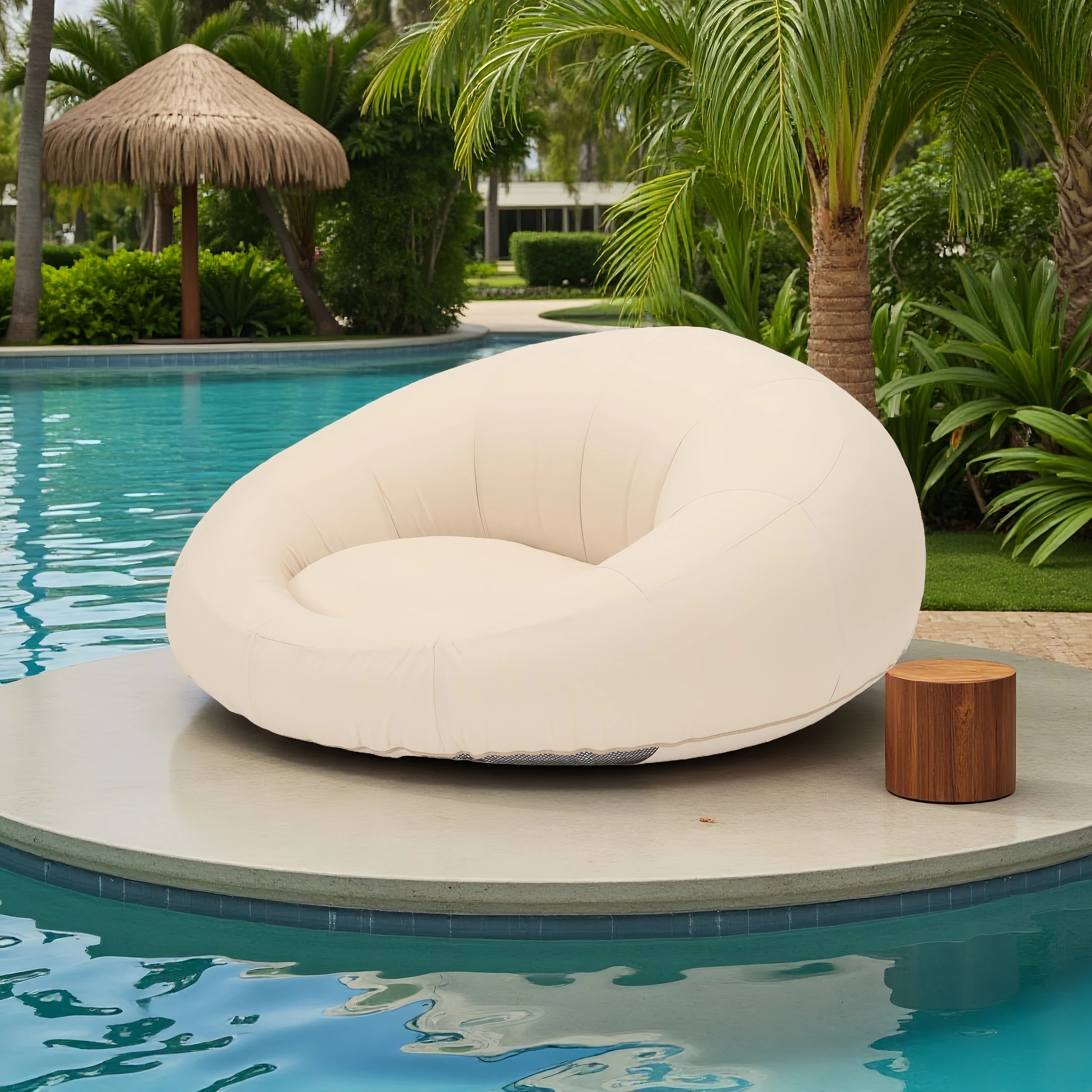 9 IHOMDEC Outdoor Bean Bag Inflatable Lounge Chair - Beige, 9 of 10