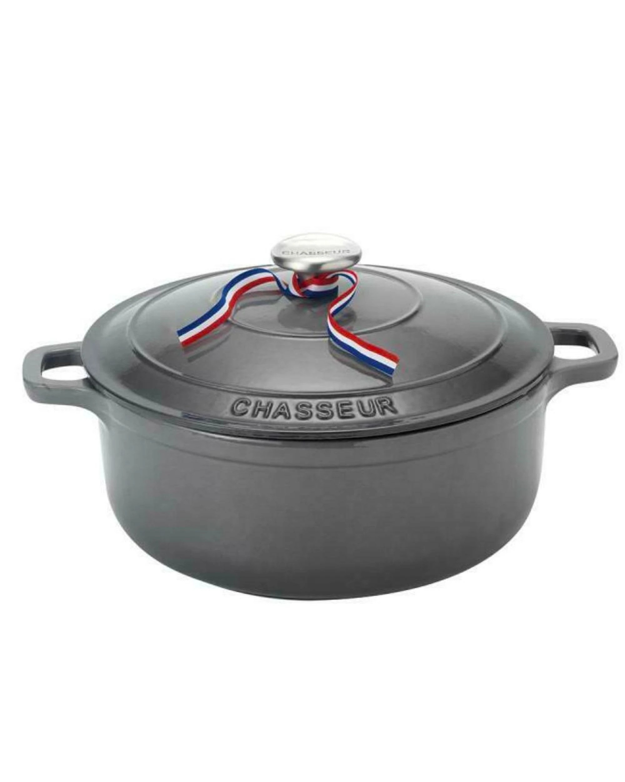 1 Chasseur 24cm  4 Litre Round French Oven  Caviar - Grey, 1 of 3