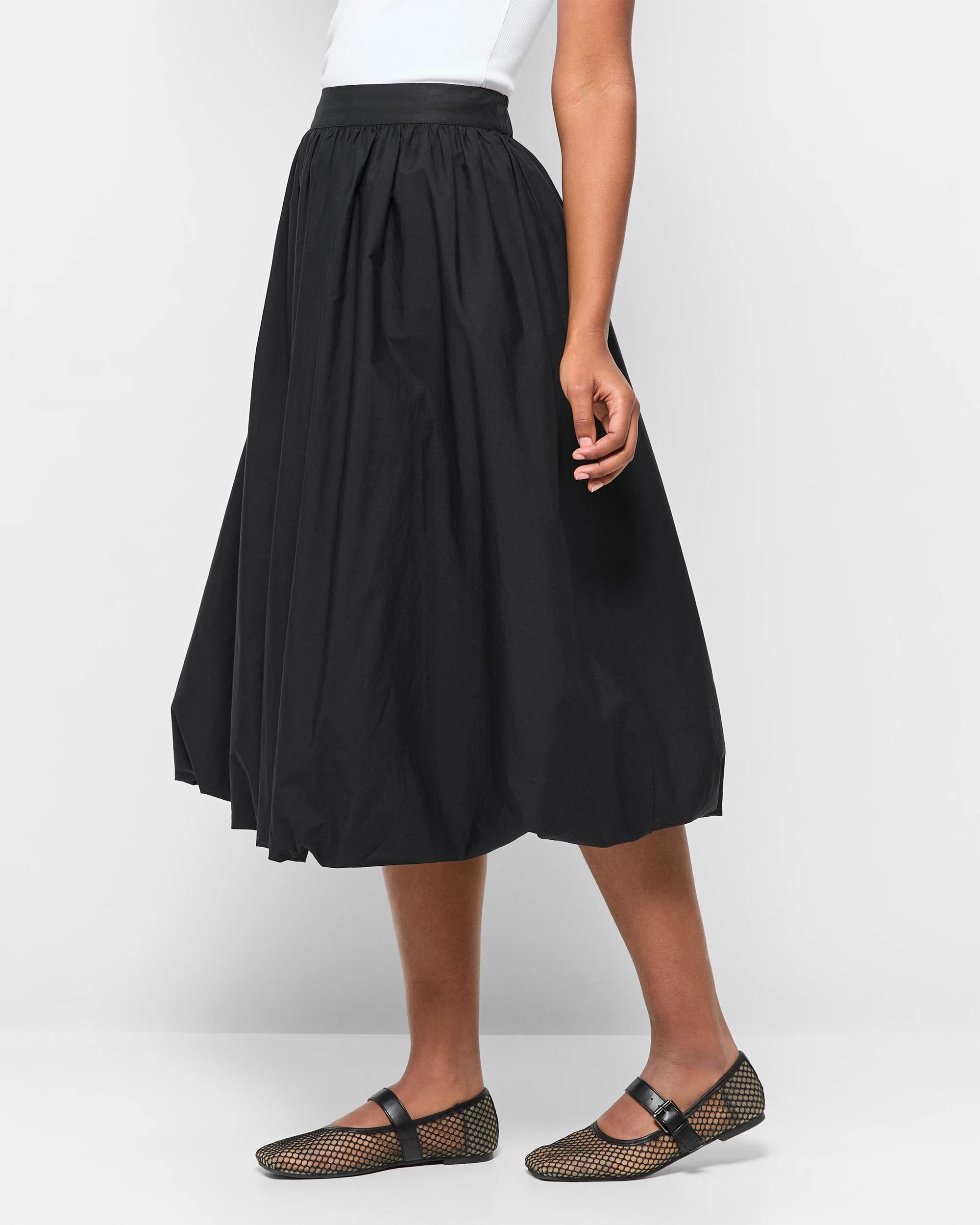 3 Target Petites Poplin Balloon Skirt BLACK, 3 of 5