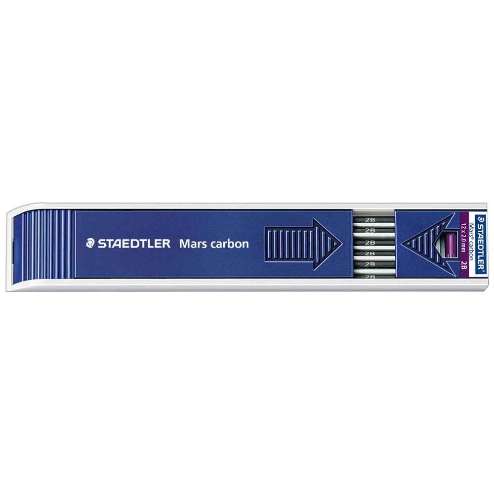 1 Staedtler Mars Carbon Mechanical Pencil Lead Refills 2mm 2B, 1 of 2
