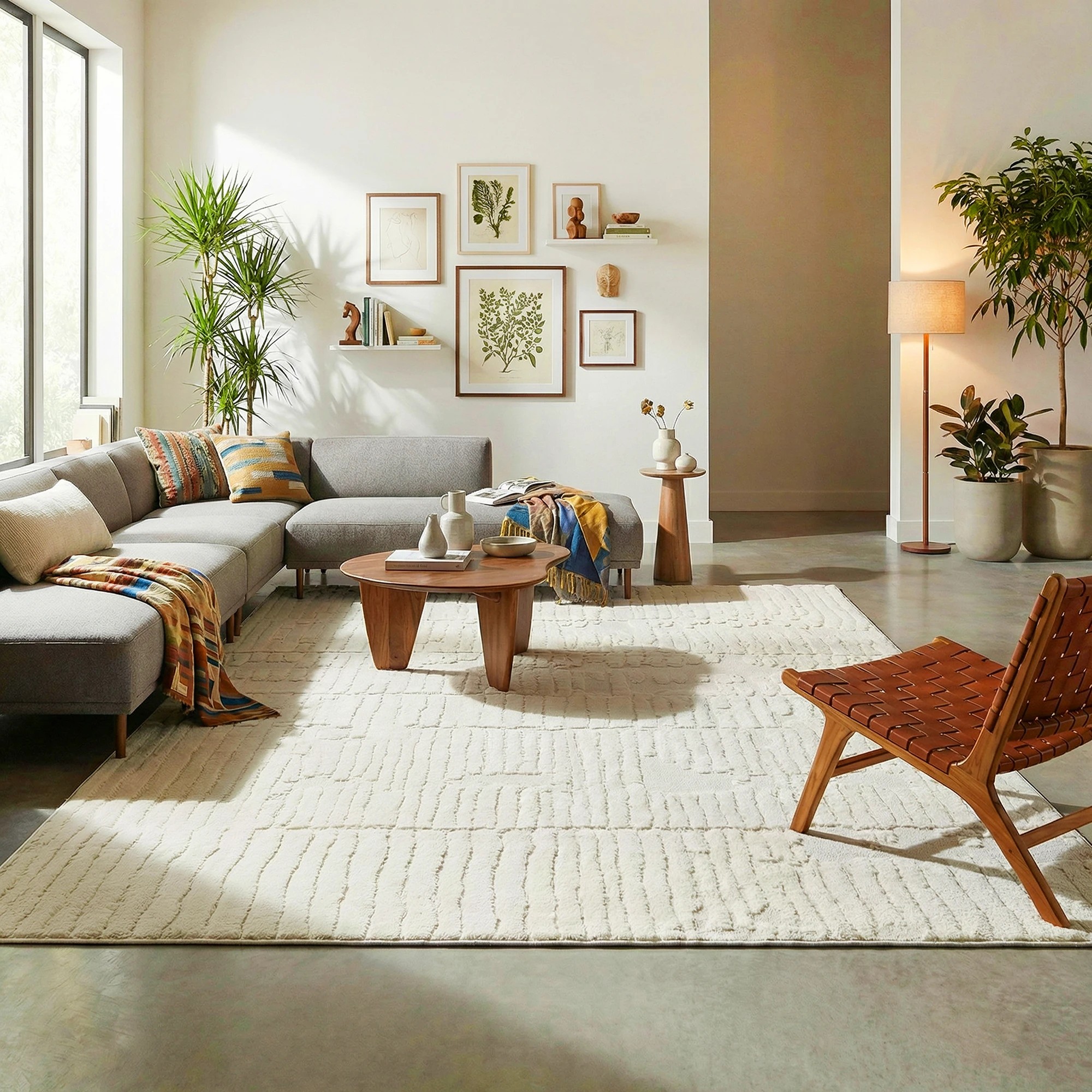 1 Common Ground Rugs Sanctuary Aliya 290x200cm - Large Floor Rug - White, 1 of 7