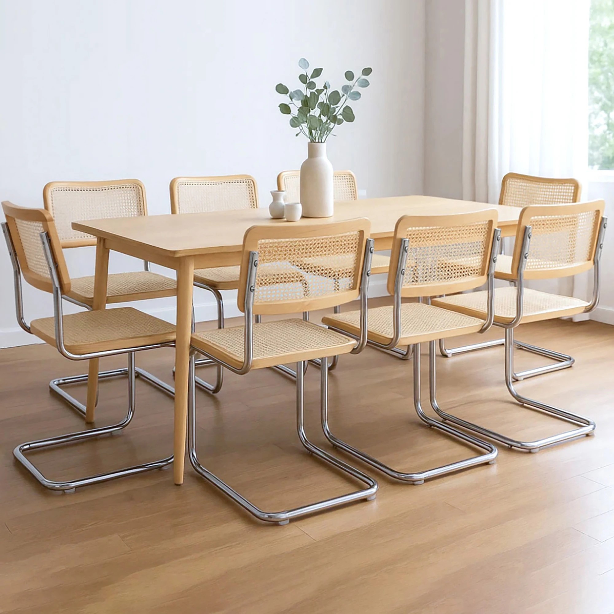 8 Levede 8x Rattan Dining Chairs - Natural, 8 of 9