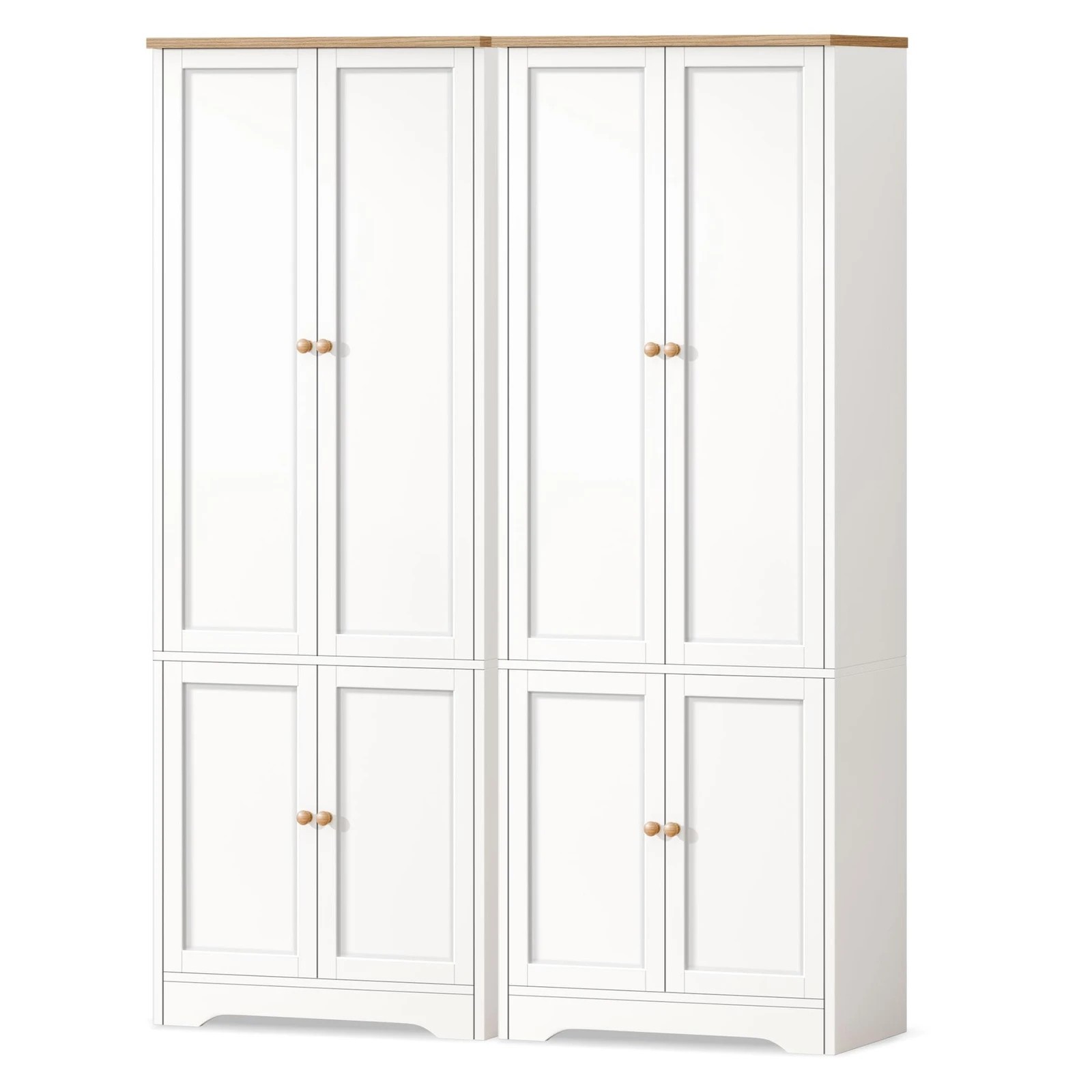 1 Alfordson 2x Buffet Sideboard Cupboard Storage Cabinet Wardrobe Kitchen Hallway - White, 1 of 8
