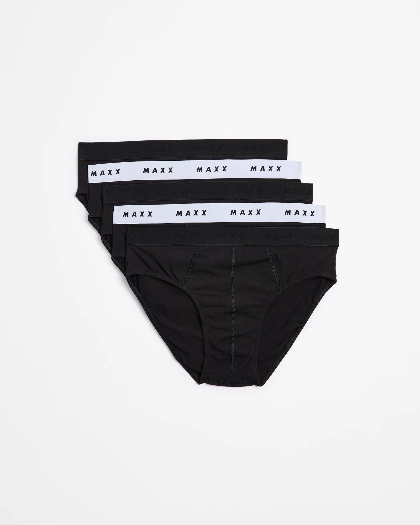 1 Australian Cotton Blend 5 Pack Hipster Briefs - Maxx BLACK, 1 of 4