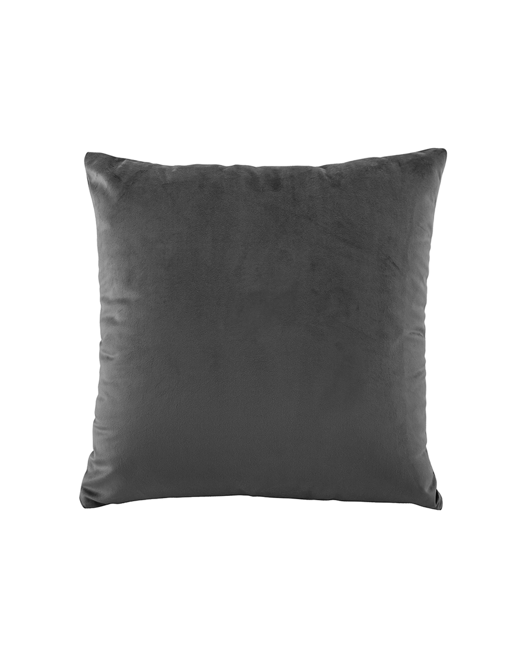 1 Bianca Vivid Coordinates Cushion Velvet 43x43cm Square Pillow Coal - Grey, 1 of 1