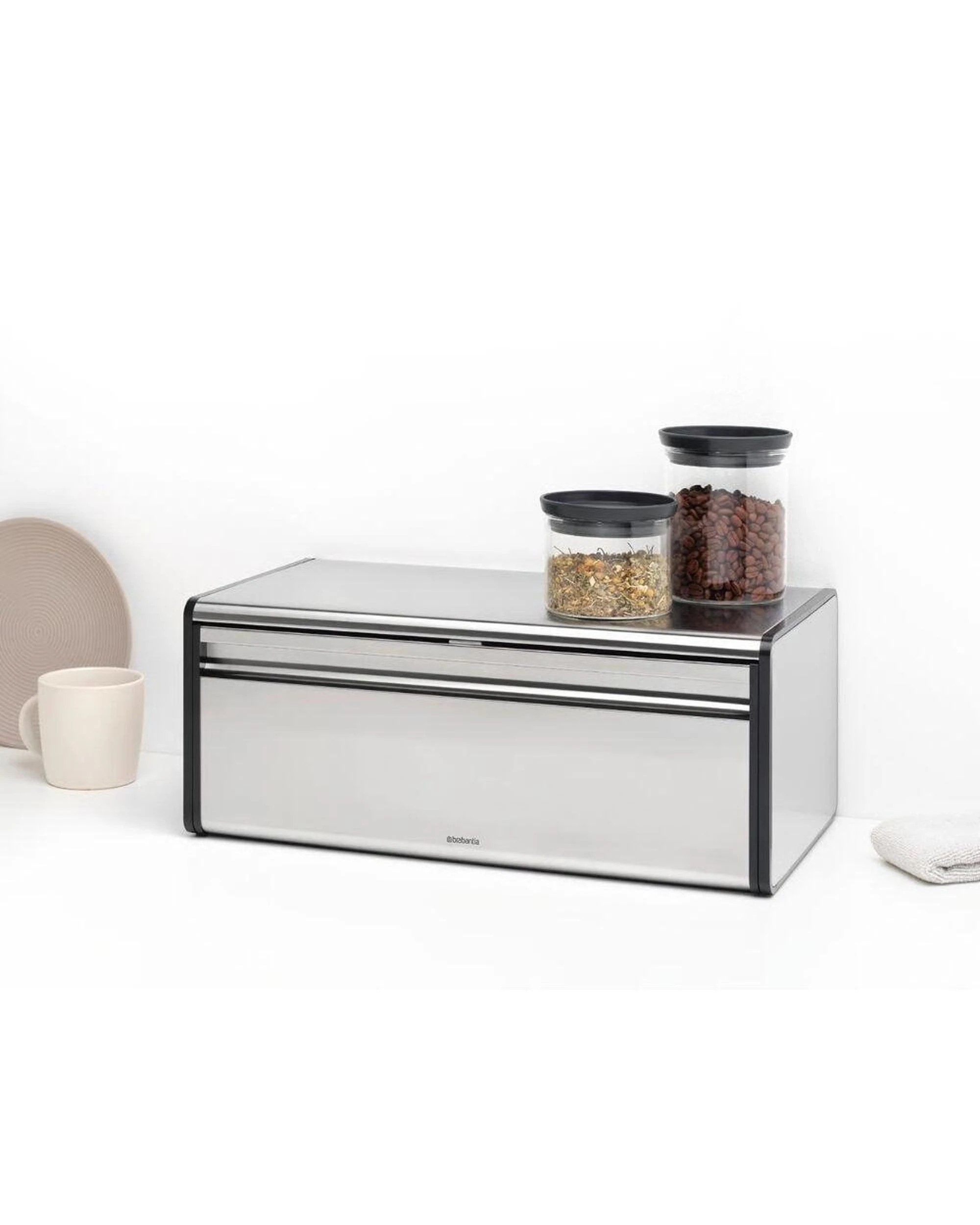 6 Brabantia Fall Front Bread Bin  Matte Steel, 6 of 6
